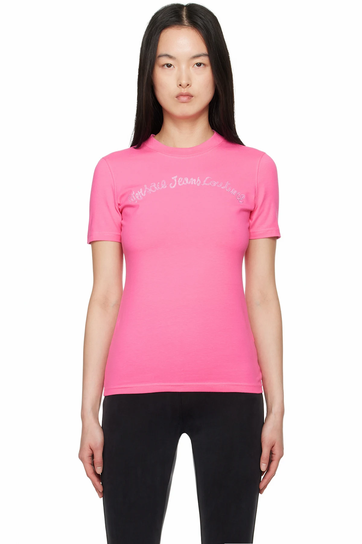 Pink Screen-Printed T-shirt