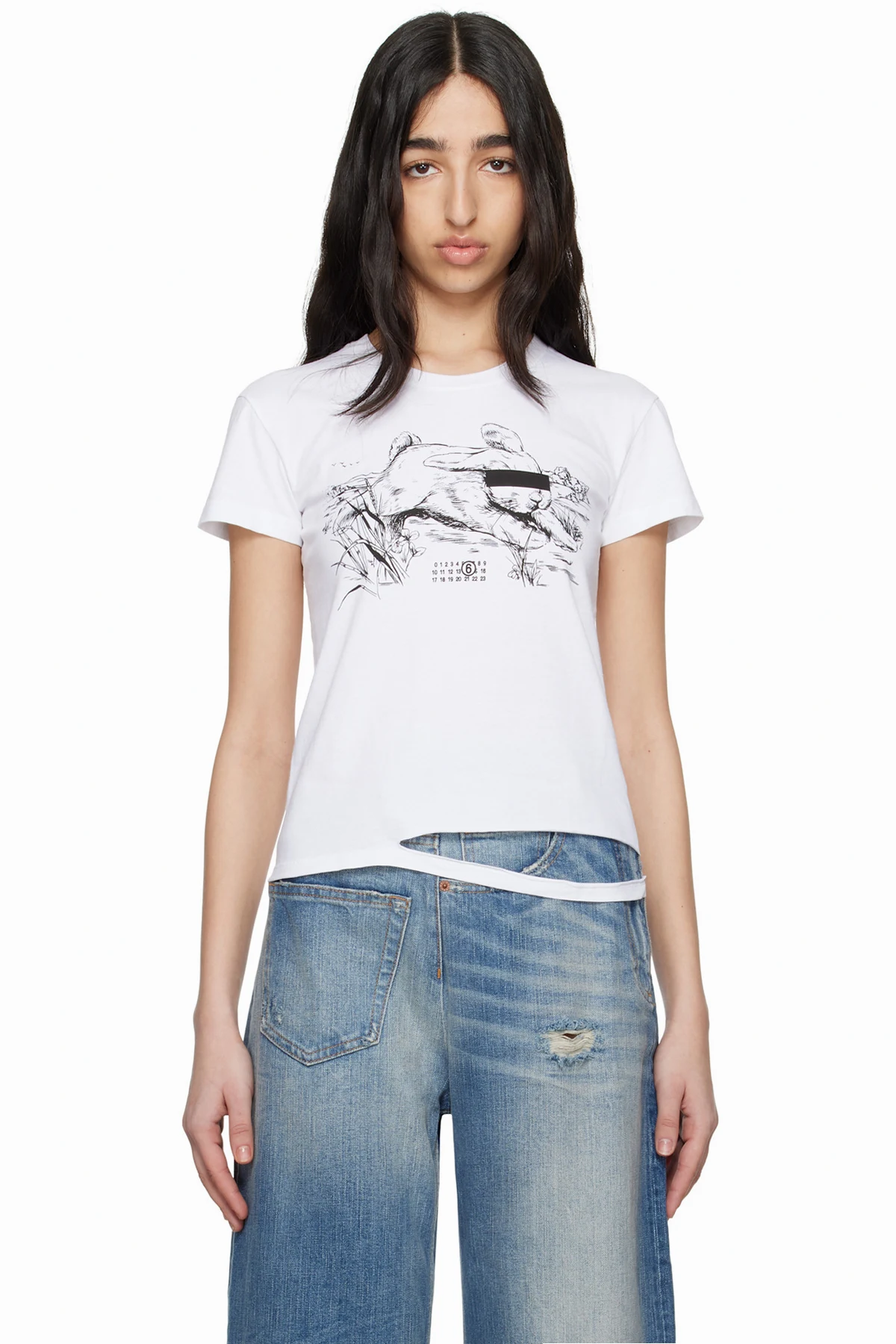 White Rabbit Print T-shirt