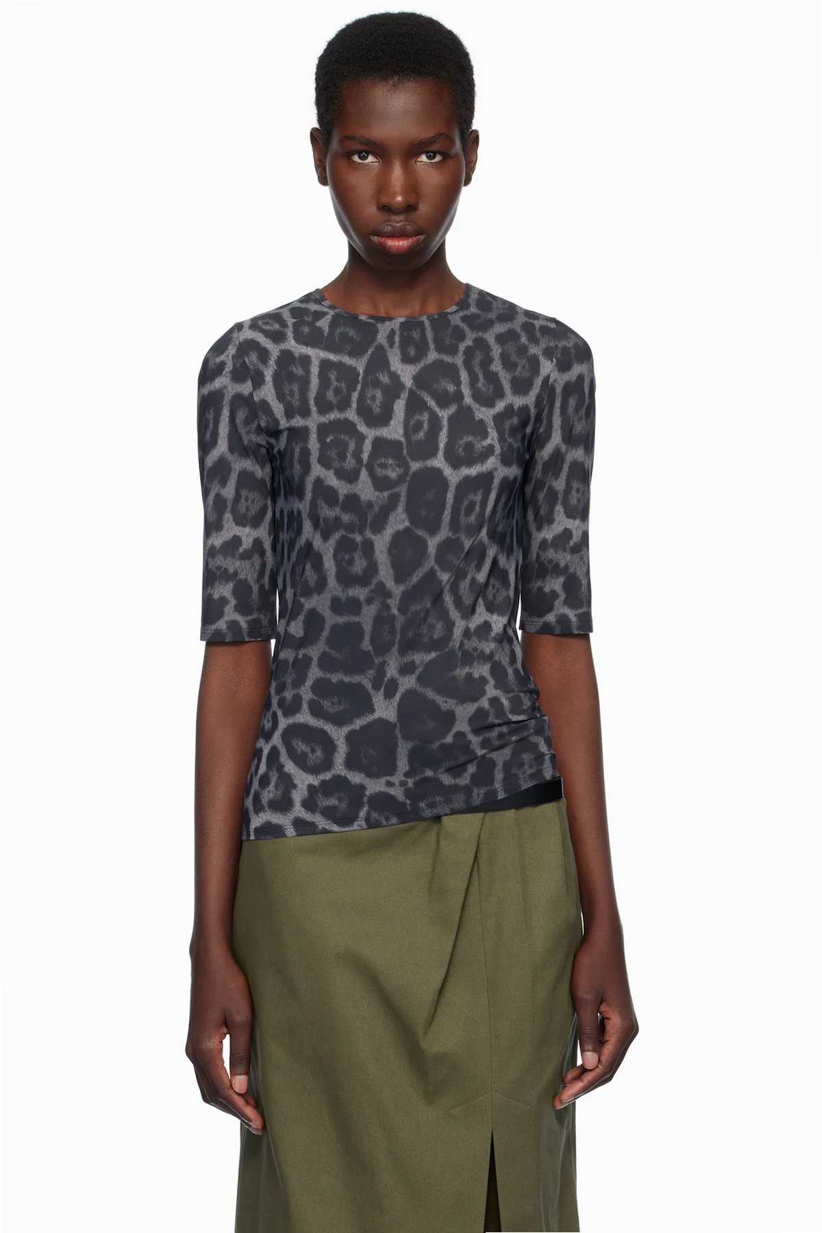 Gray Leopard Print T-shirt