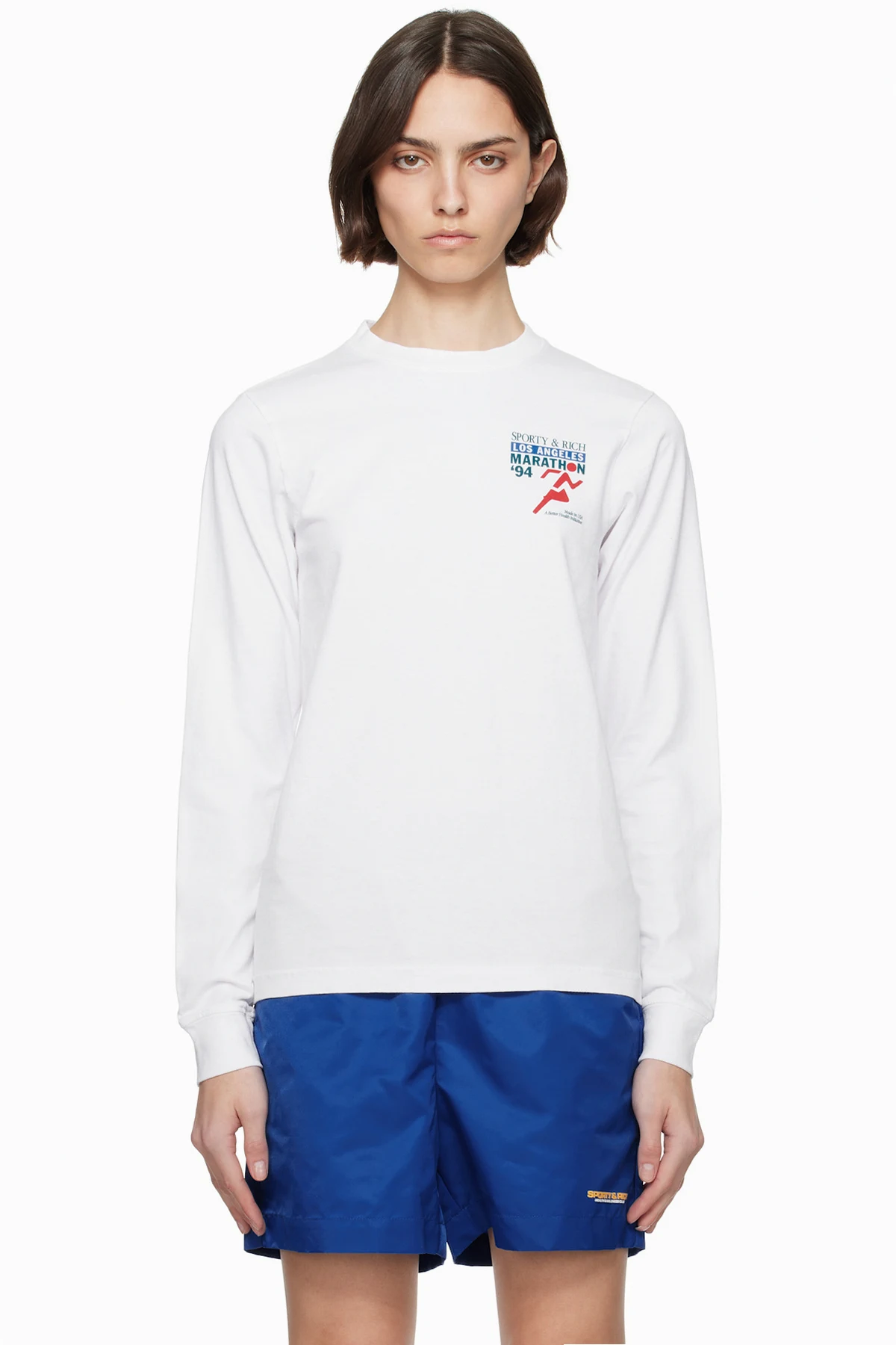 White 'LA Marathon' Longsleeve T-shirt