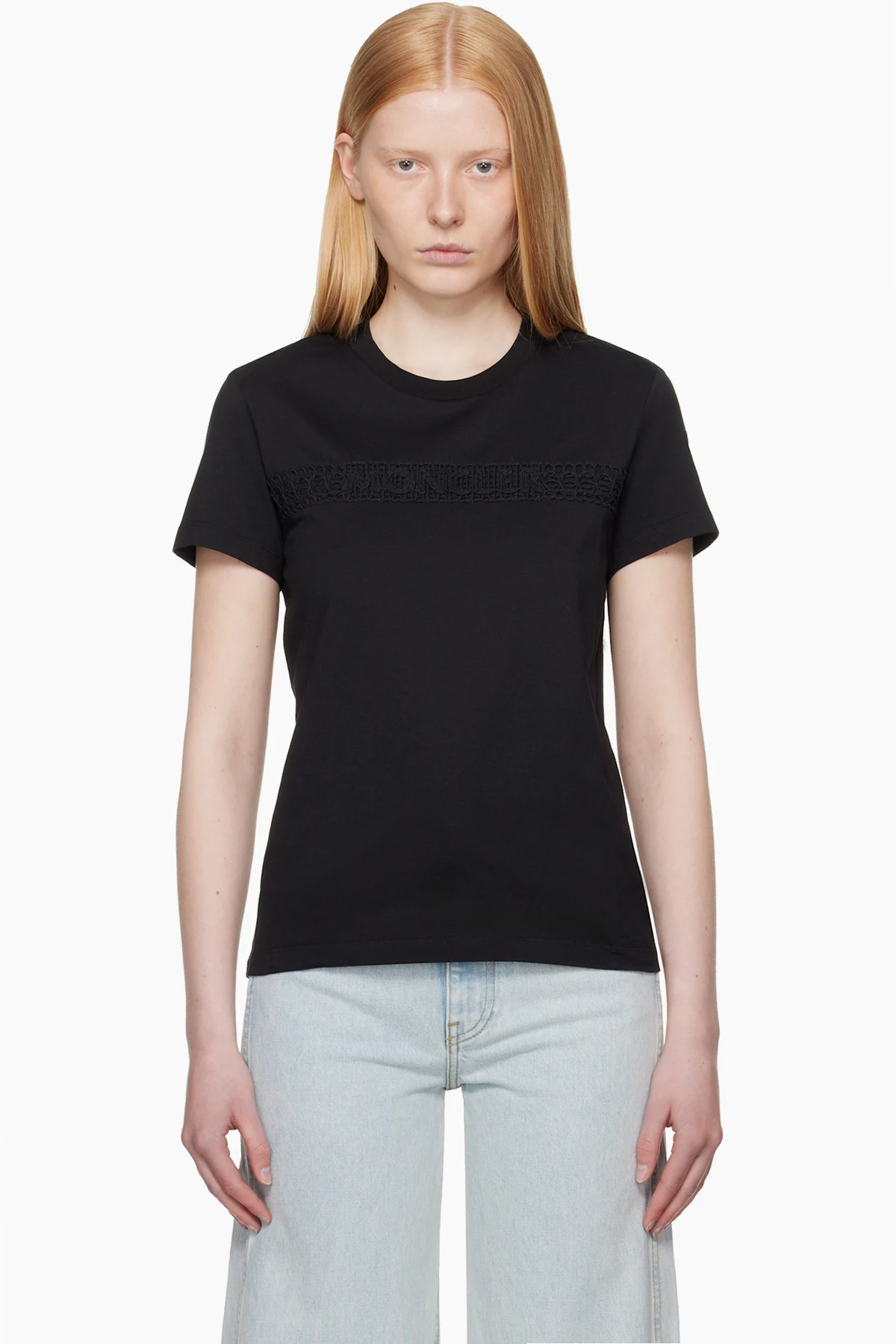 Black Embroidered-Logo T-shirt