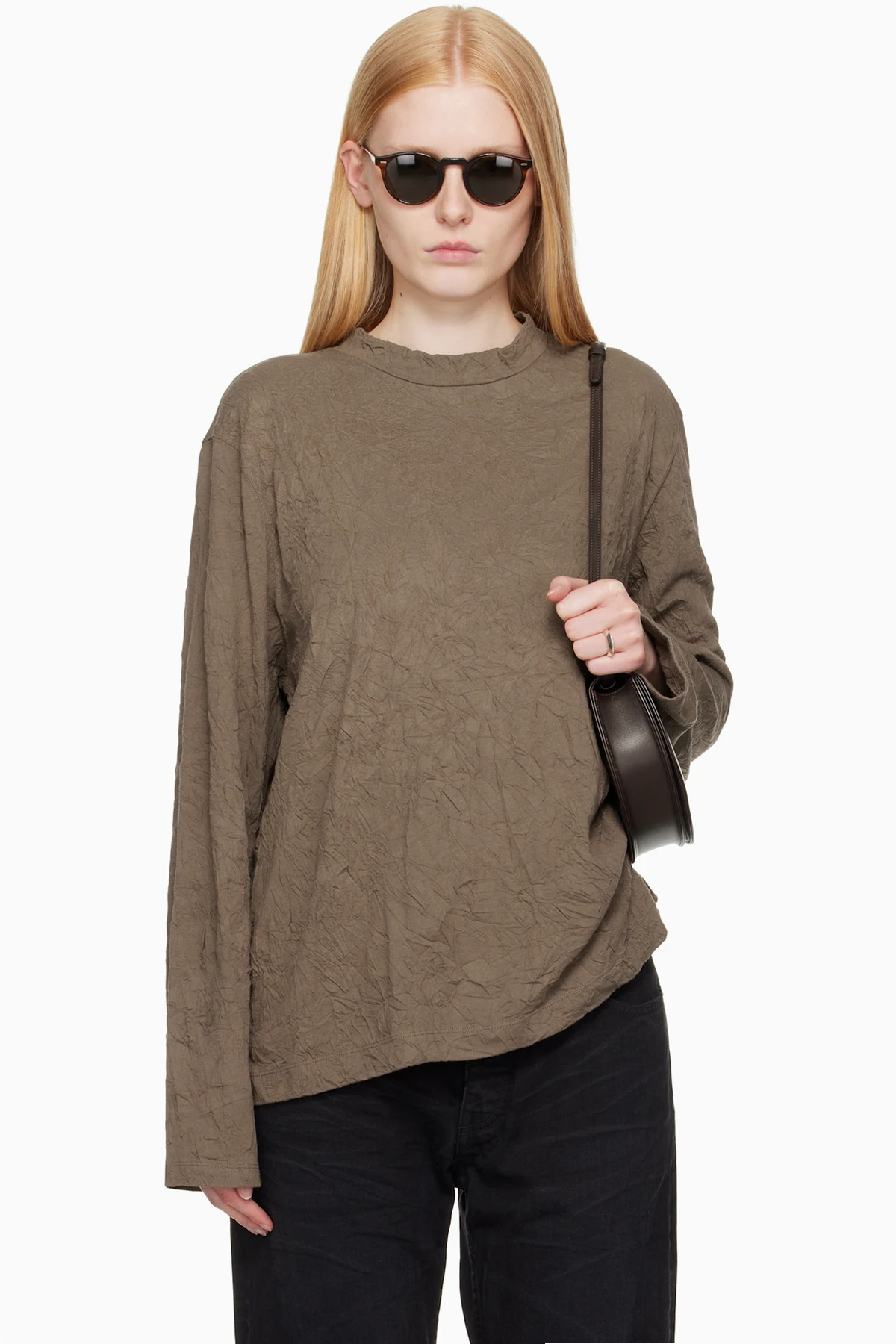 Khaki Big Long Sleeve T-shirt