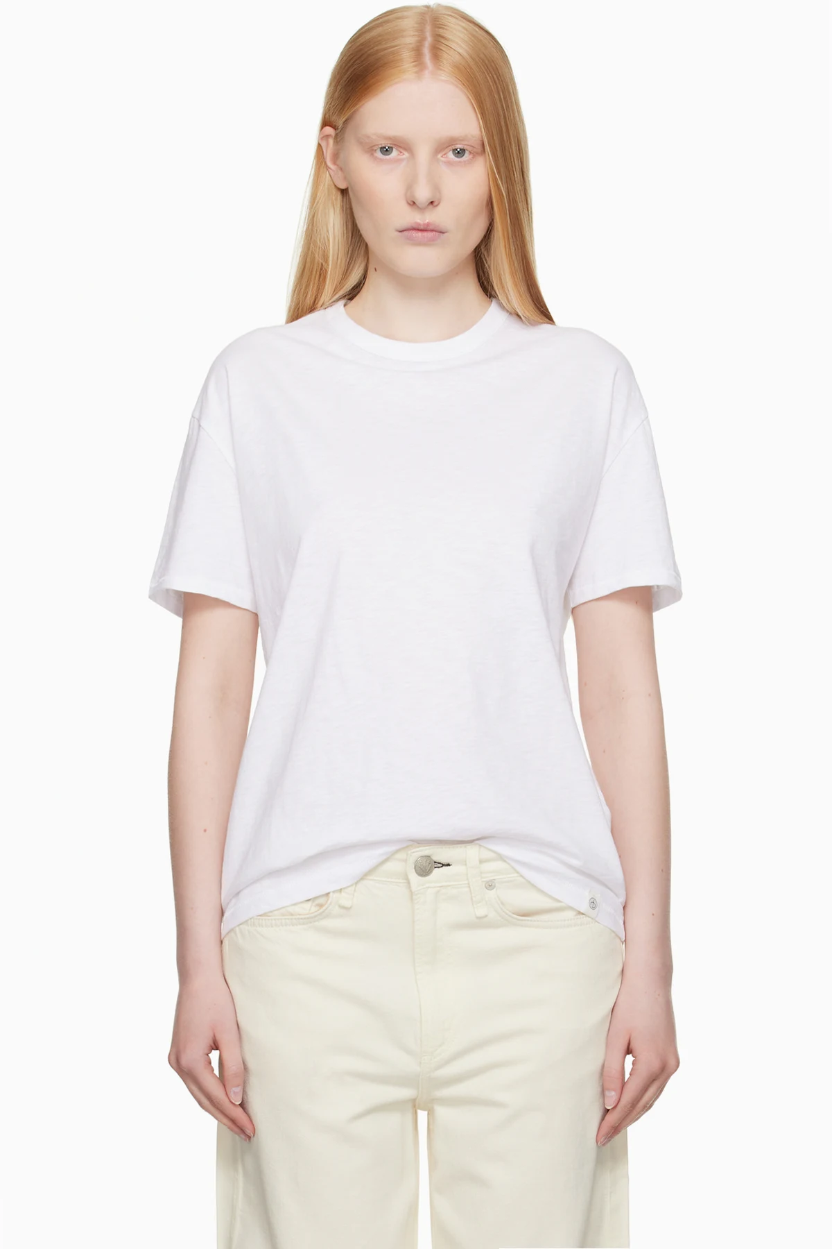 White Mini Slub Boyfriend T-shirt
