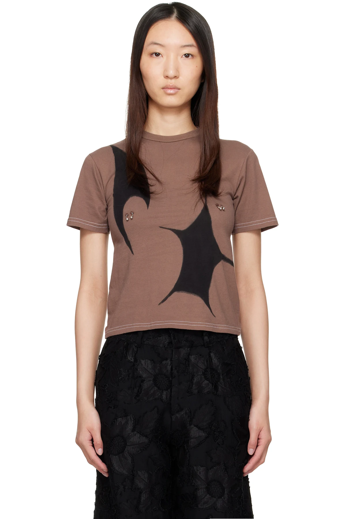 Brown Pierced T-shirt