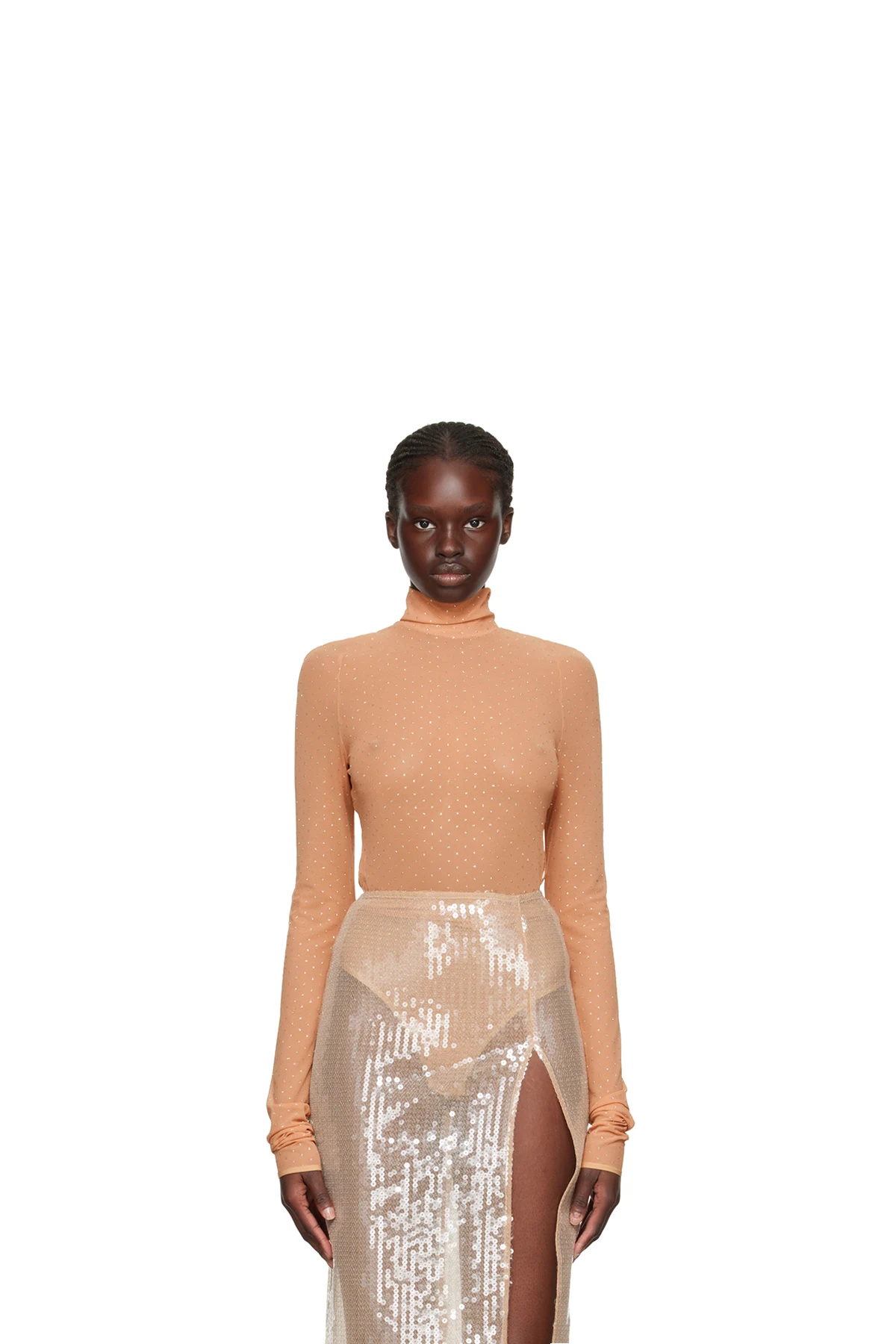 Beige Glitter Bodysuit