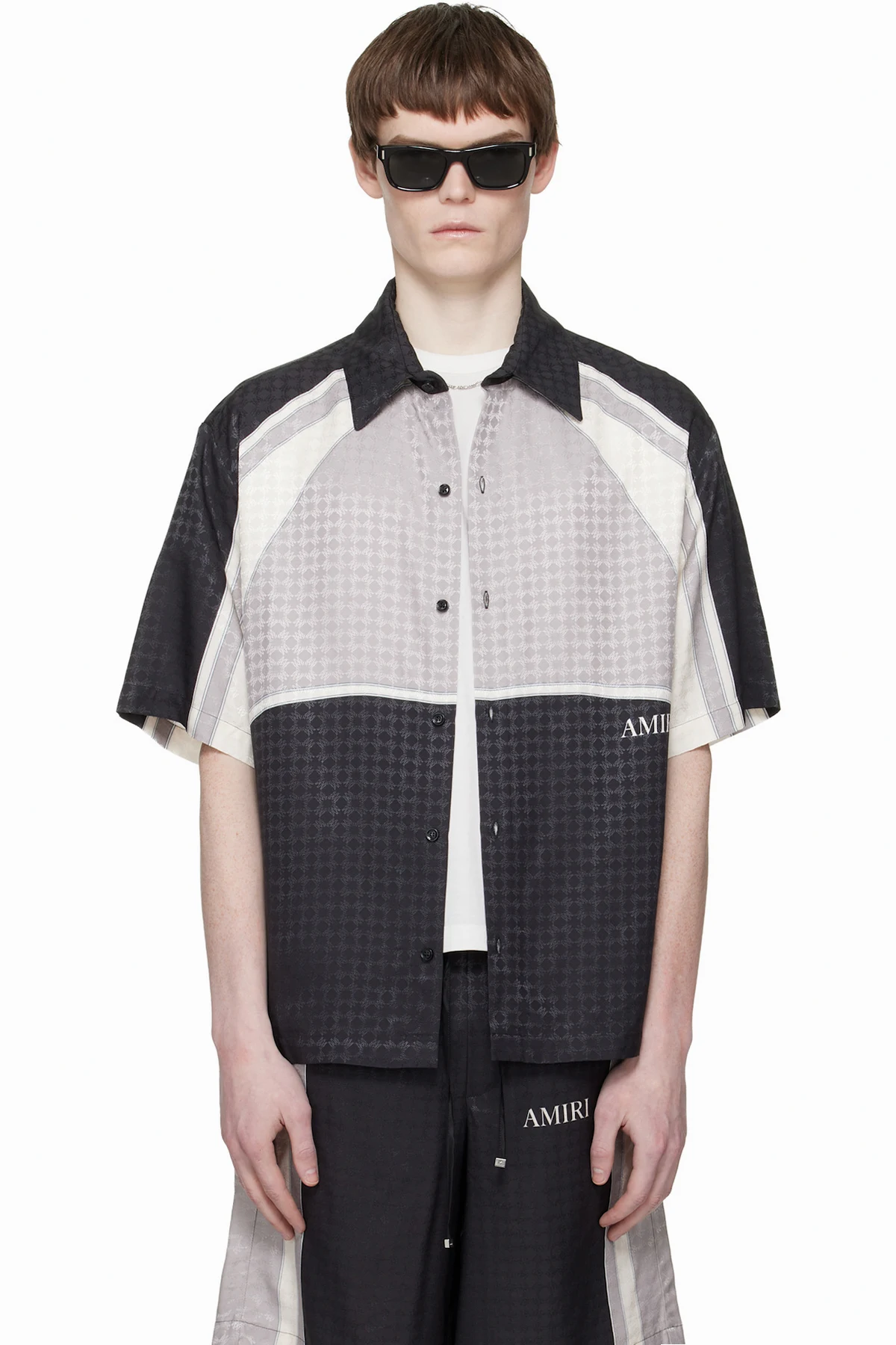 Black MA Quad Panel Oversized Camp Shirt