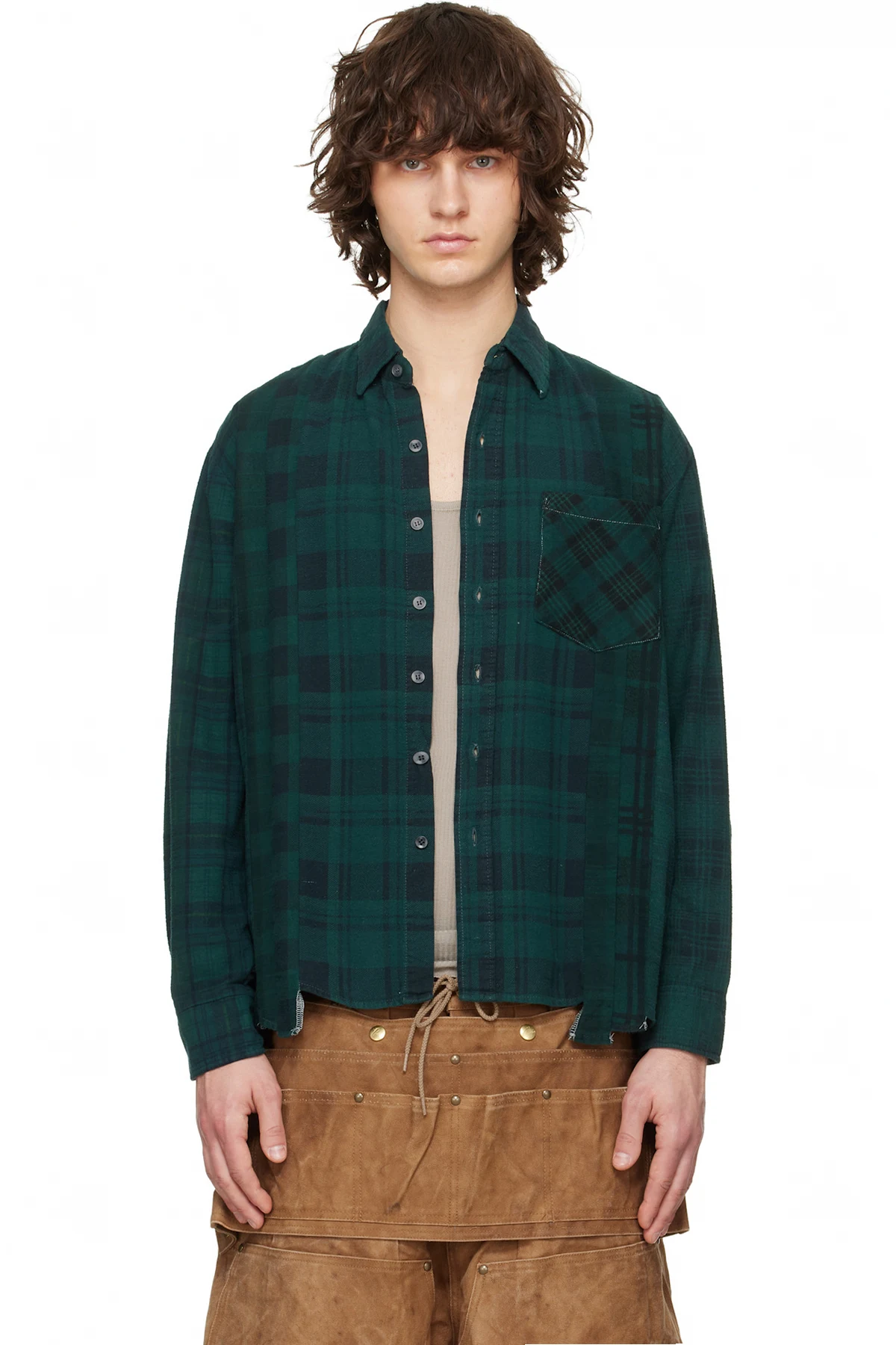 Green Flannel 7 Cuts Shirt