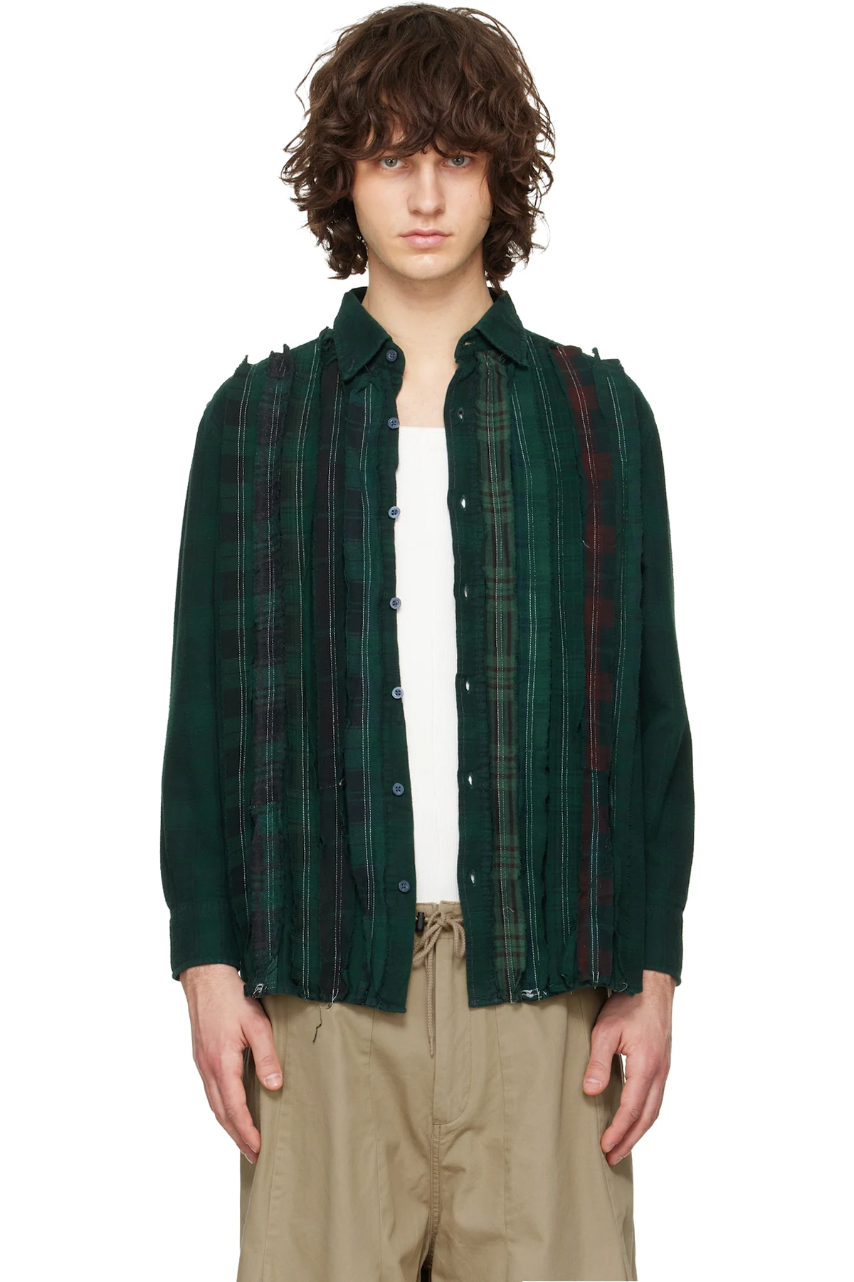 Green Flannel Ribbon Shirt