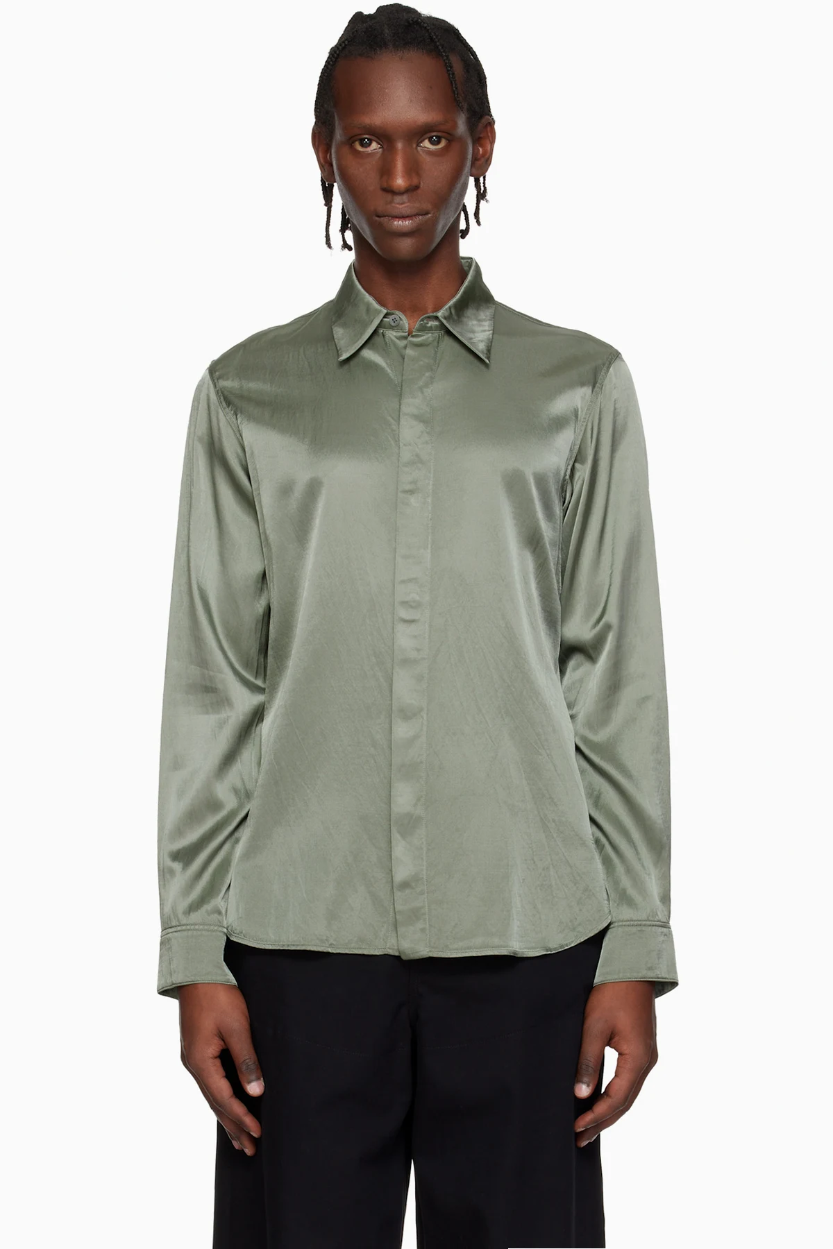 Green Satin Shirt