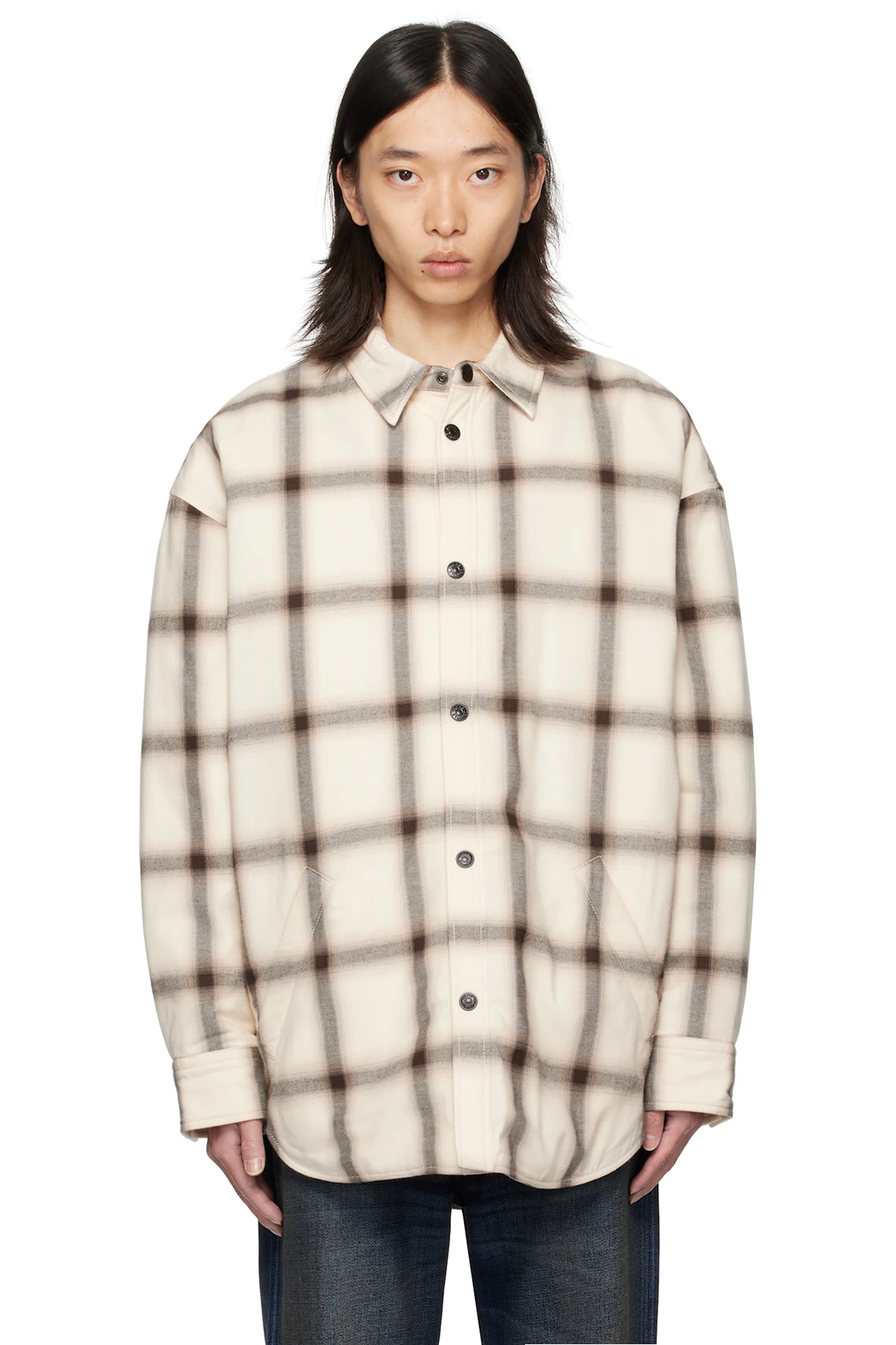 Off-White Flannel Button-Up Overshirt