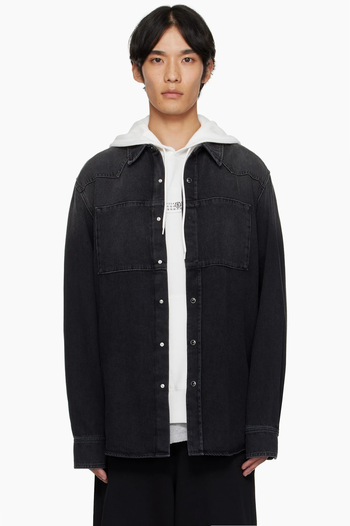 Black Long Sleeve Denim Shirt