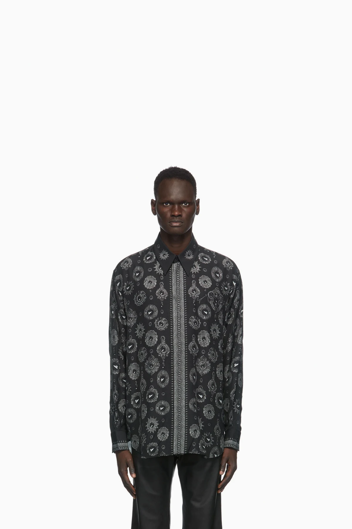 Black & Grey Jewelry Printed Shirt