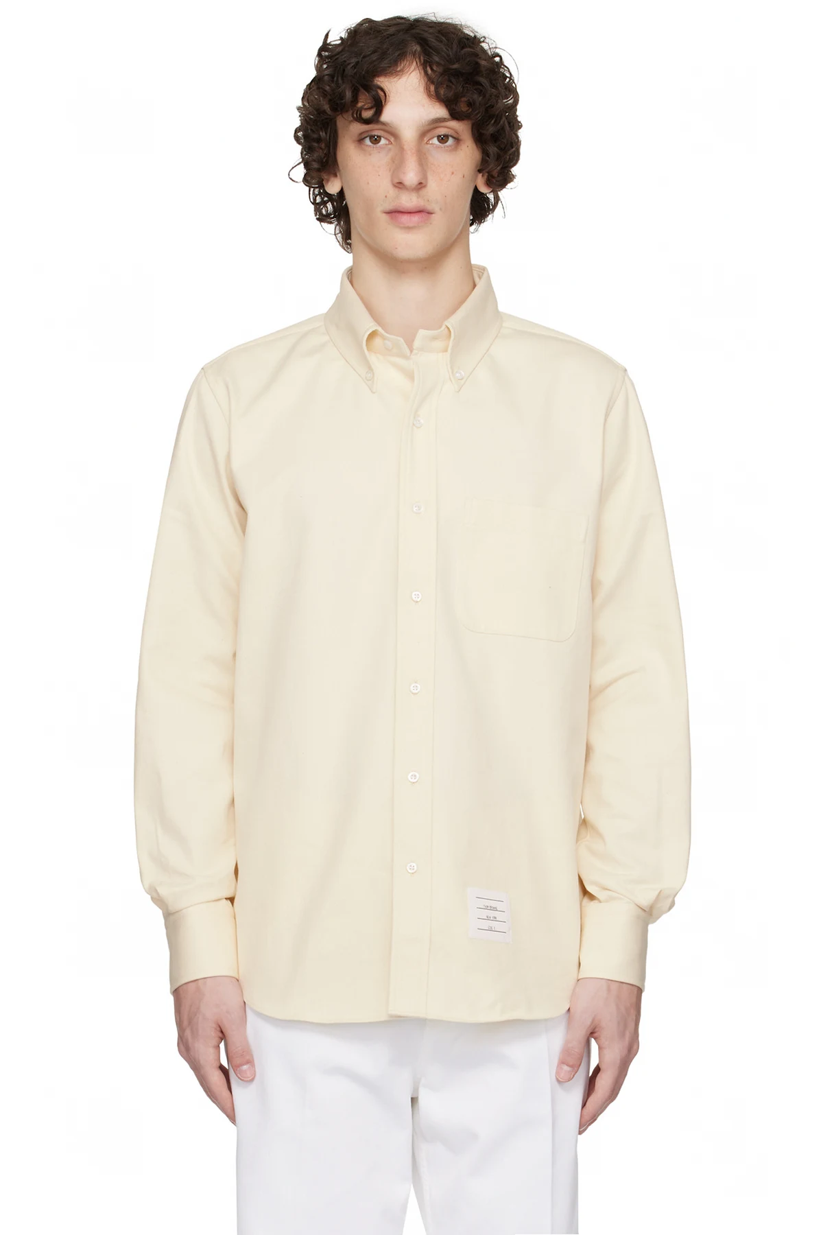 Beige Straight Fit Denim Shirt