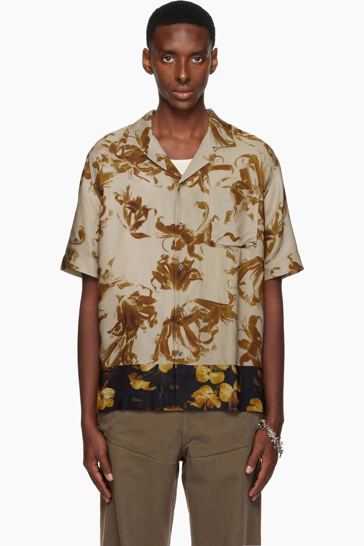 Beige Floral Shirt