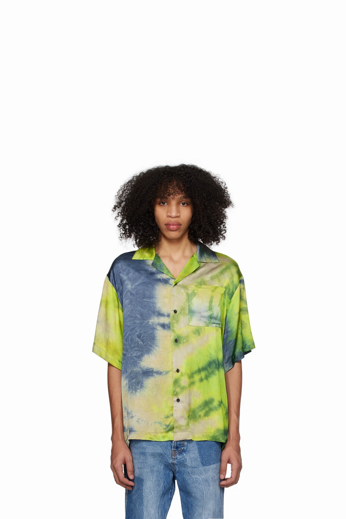 Green & Blue Tie-Dye Shirt