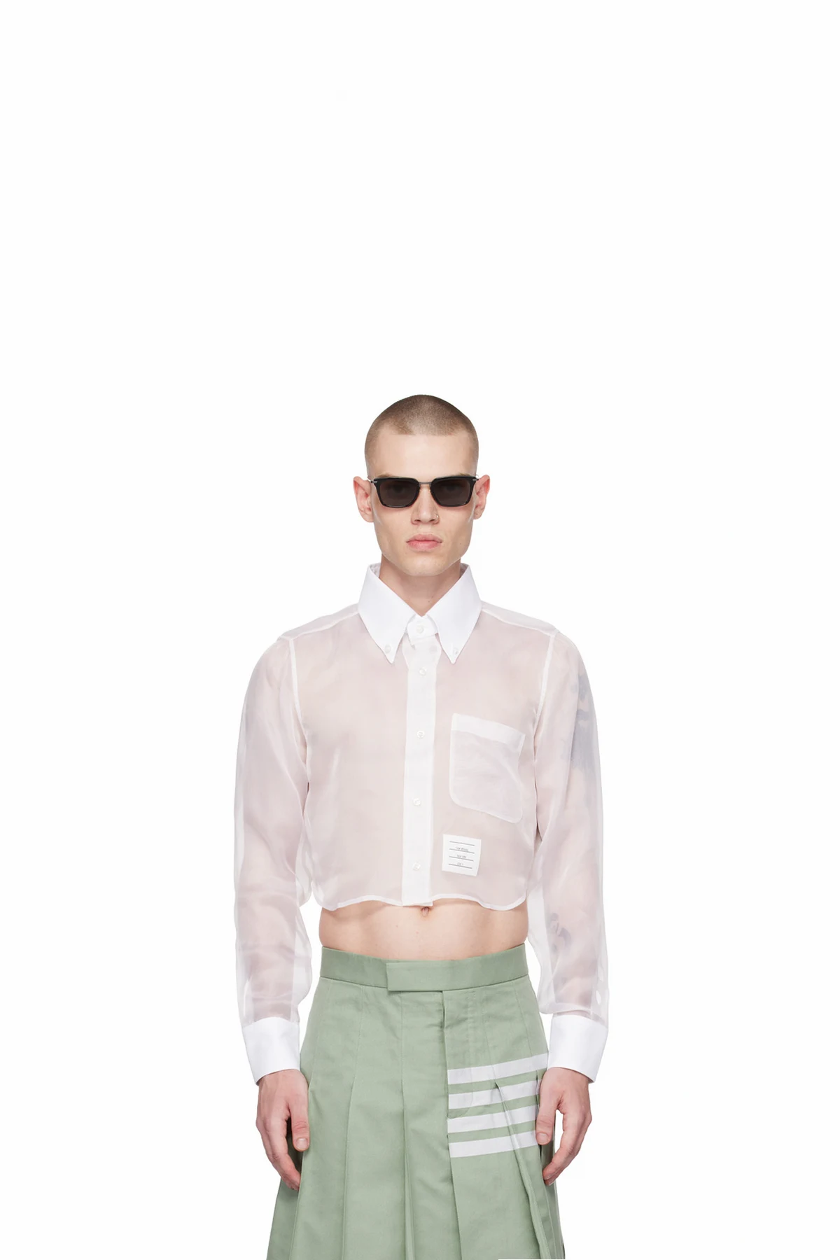 White Cropped Shirt