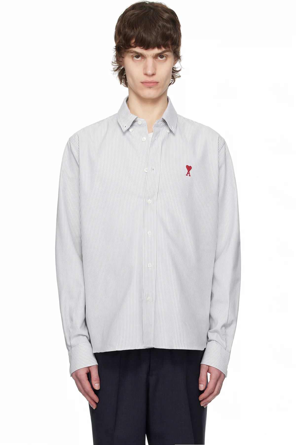 Blue & White Cotton Button-Down Ami de Coeur Shirt