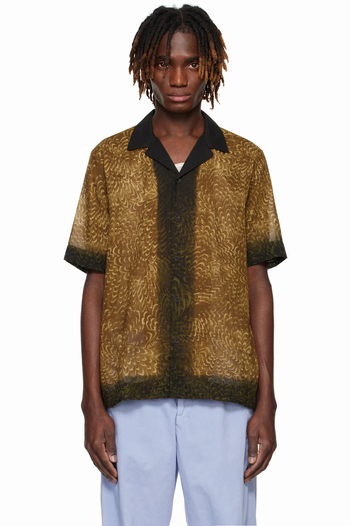 Tan Boxy Cotton Shirt