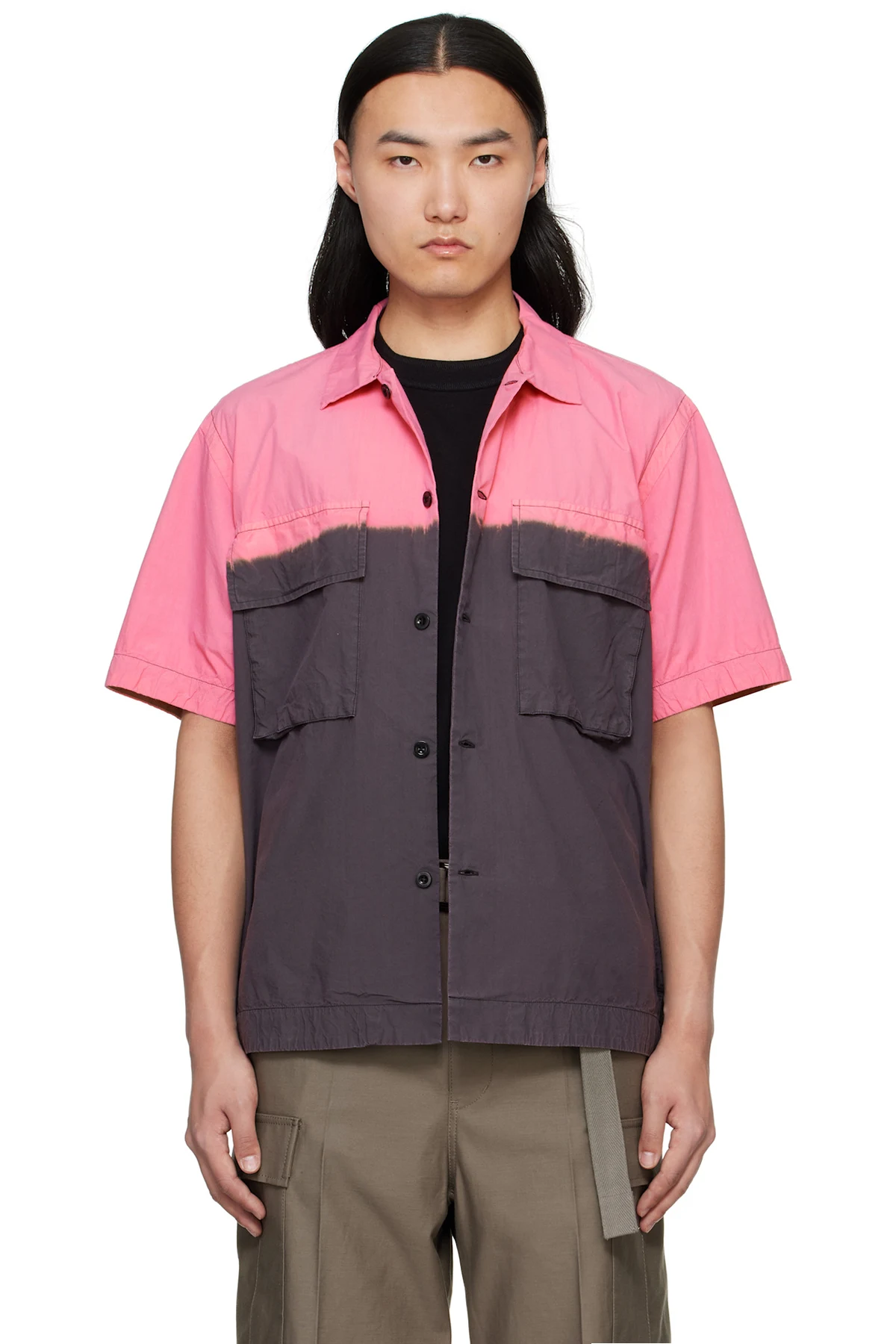Pink & Gray Garment Dye Shirt