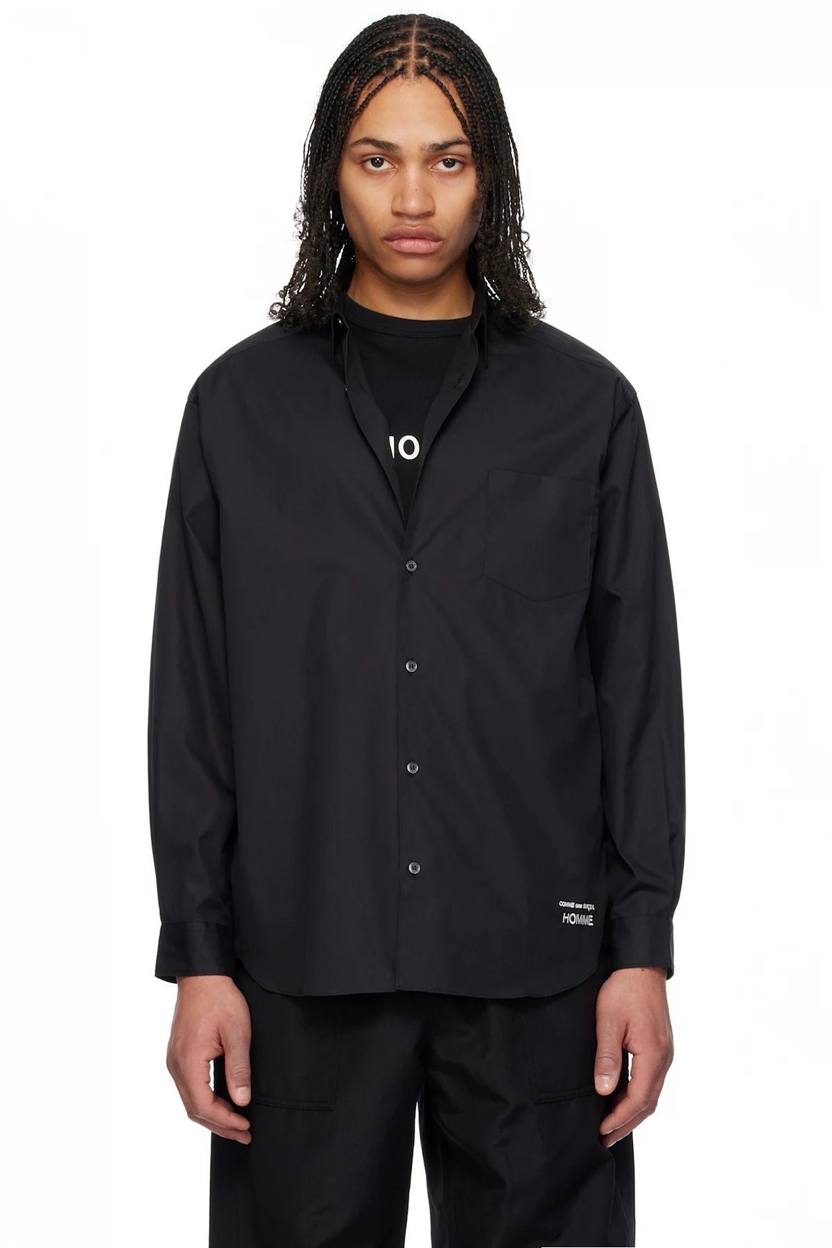 Black Cotton Broad Shirt