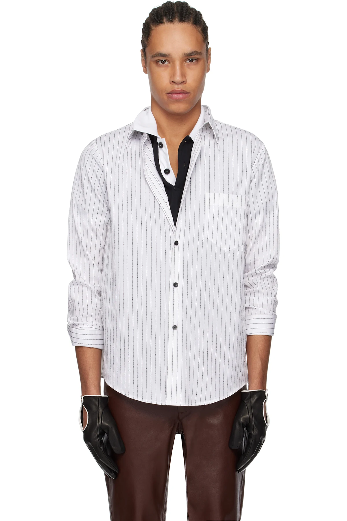 White & Black Pin Stripe Classic Shirt