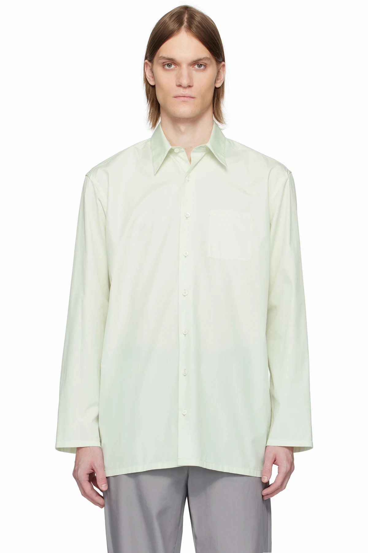 Green Popeline Cotton Shirt