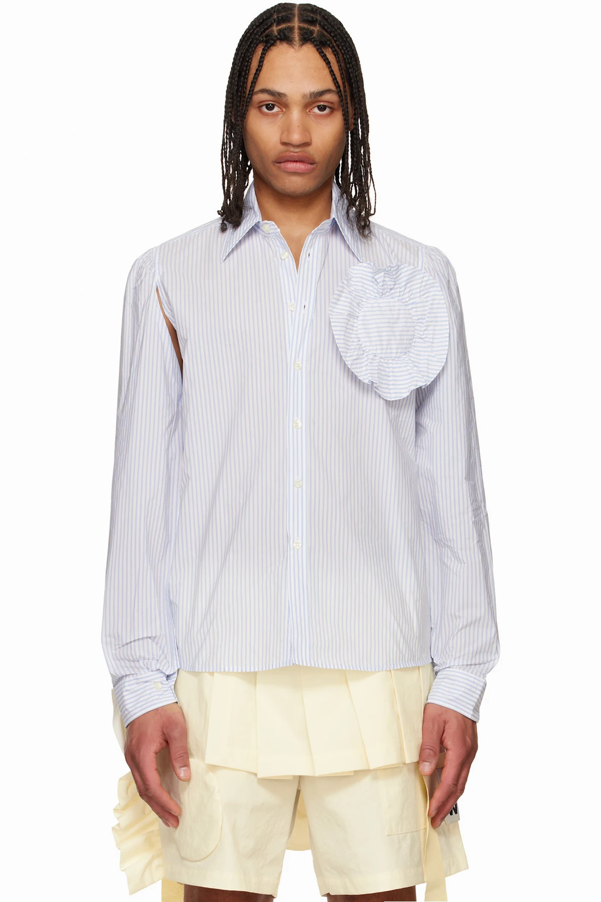 Blue & Off-White Flower Shirt