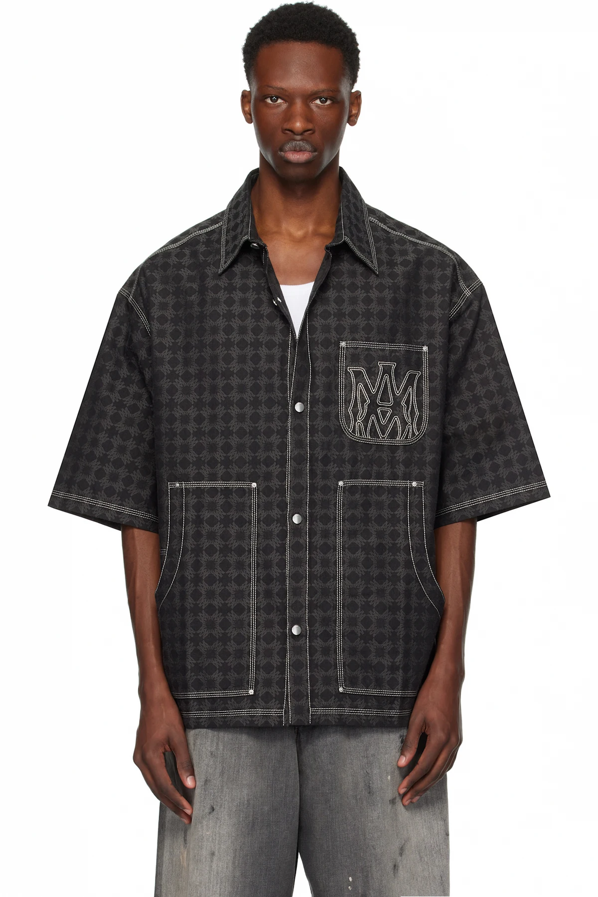 Black 'MA' Quad Work Shirt