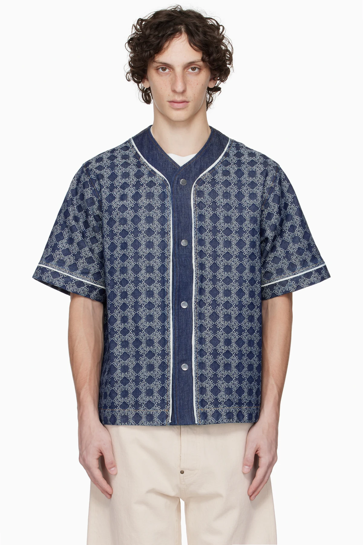 Black MA Quad Baseball Denim Shirt