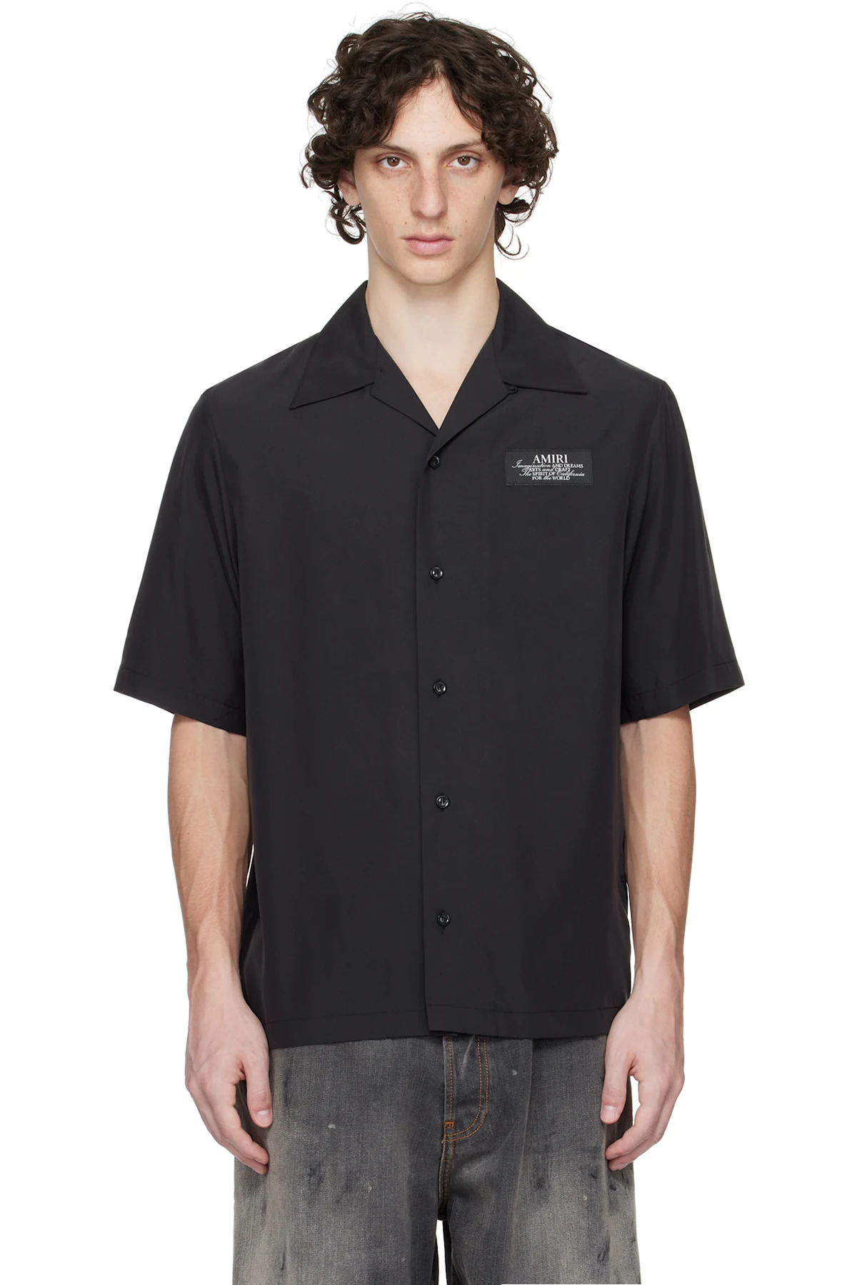Black 'Amiri Spirit' Bowling Shirt