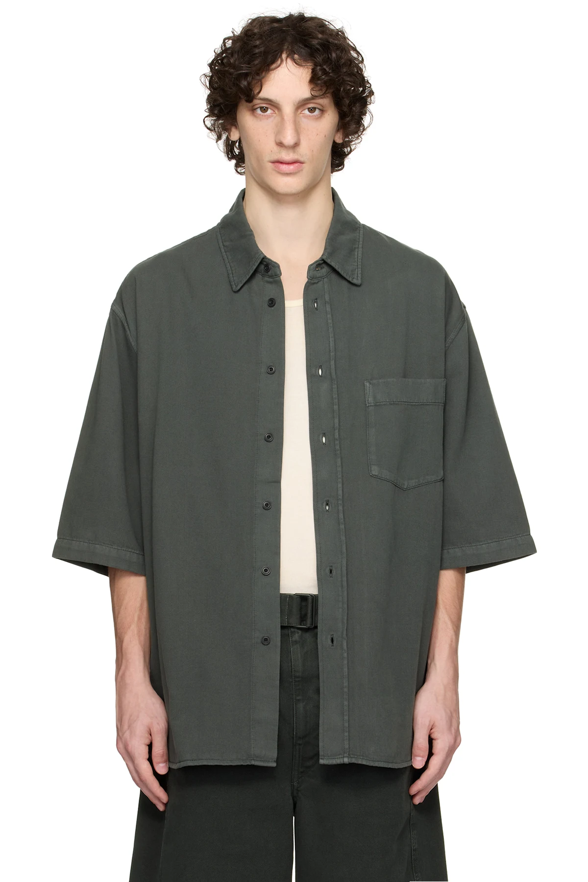 Gray S/S Denim Shirt