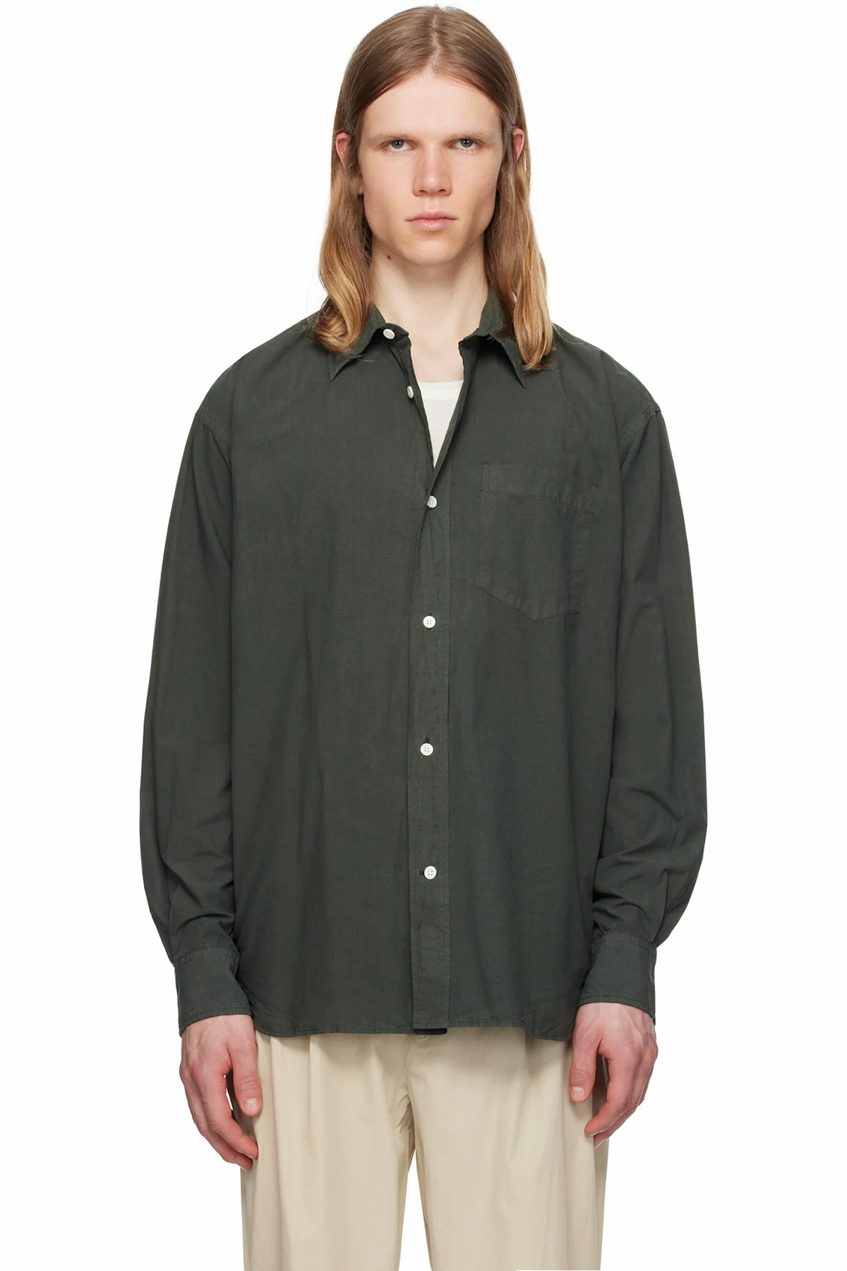 Green Mo Cotton Tencel Shirt