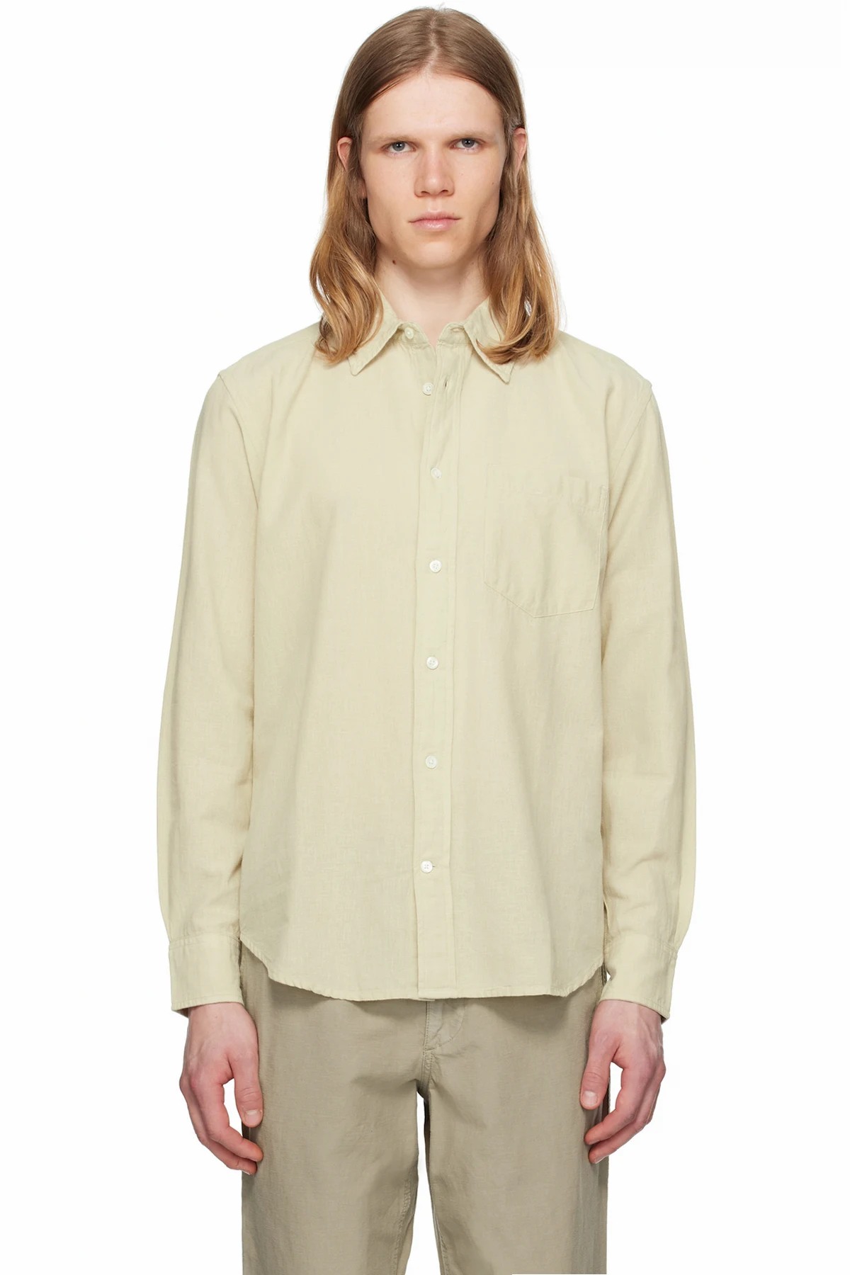 Beige Algot Relaxed Cotton Linen Shirt
