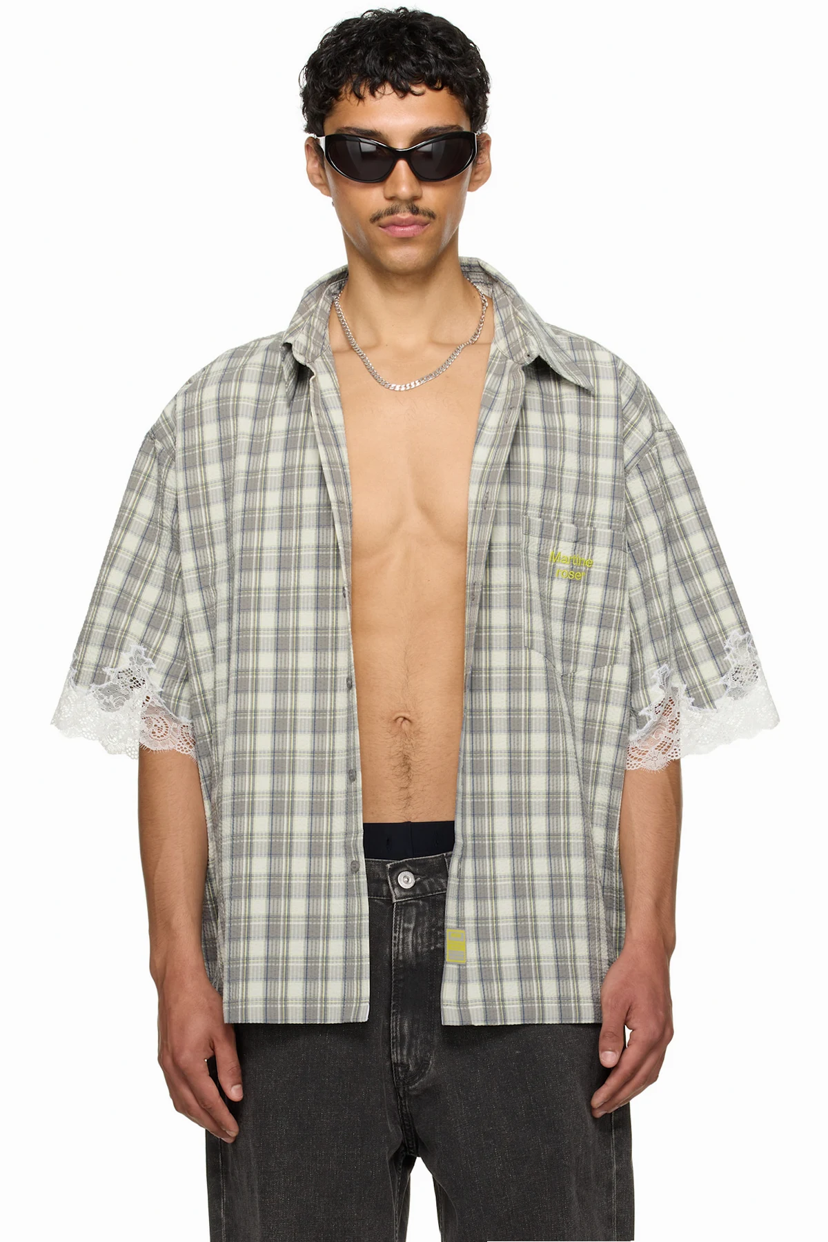 SSENSE Exclusive Gray Lace Overshirt