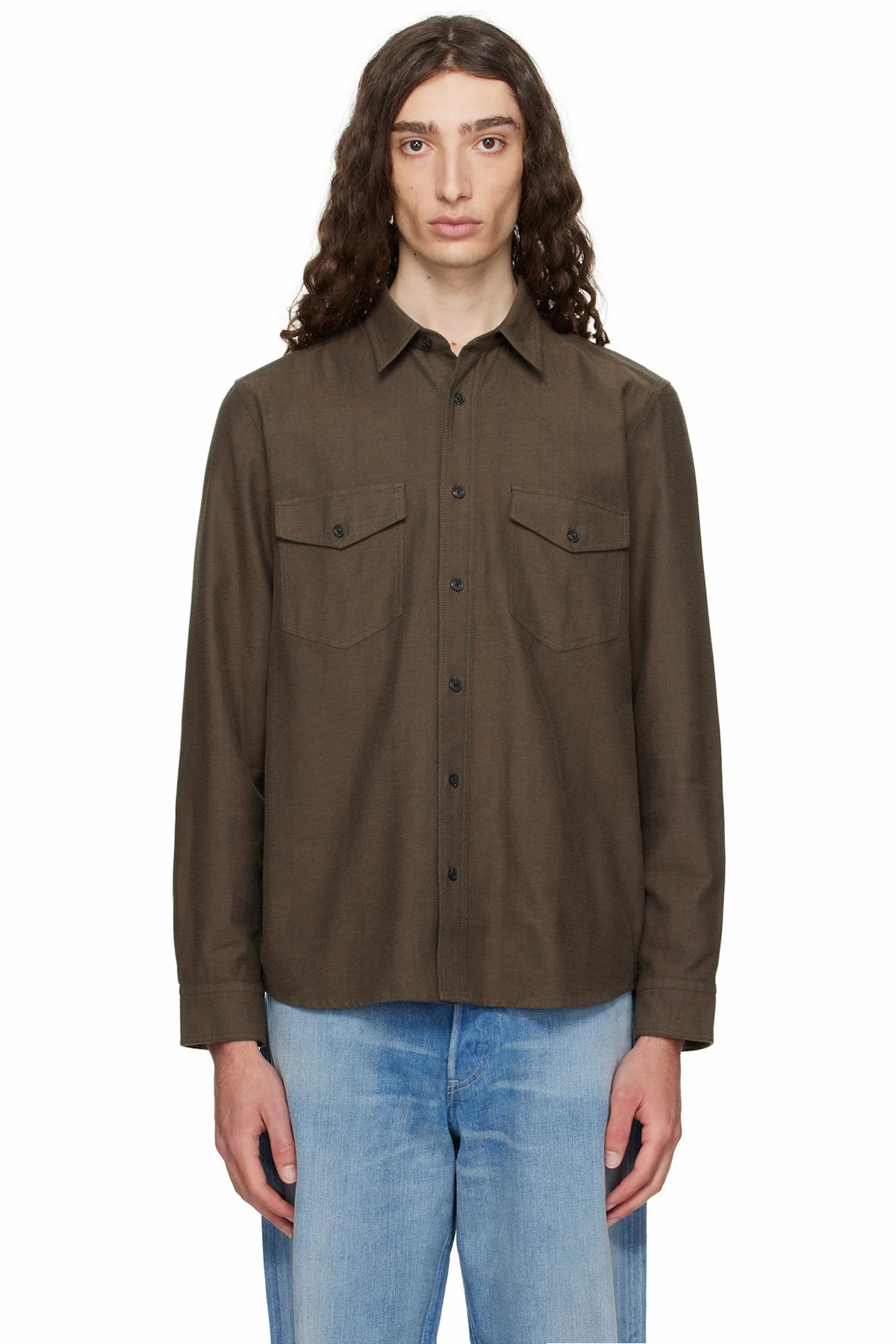 Brown Flap Pocket Shirt