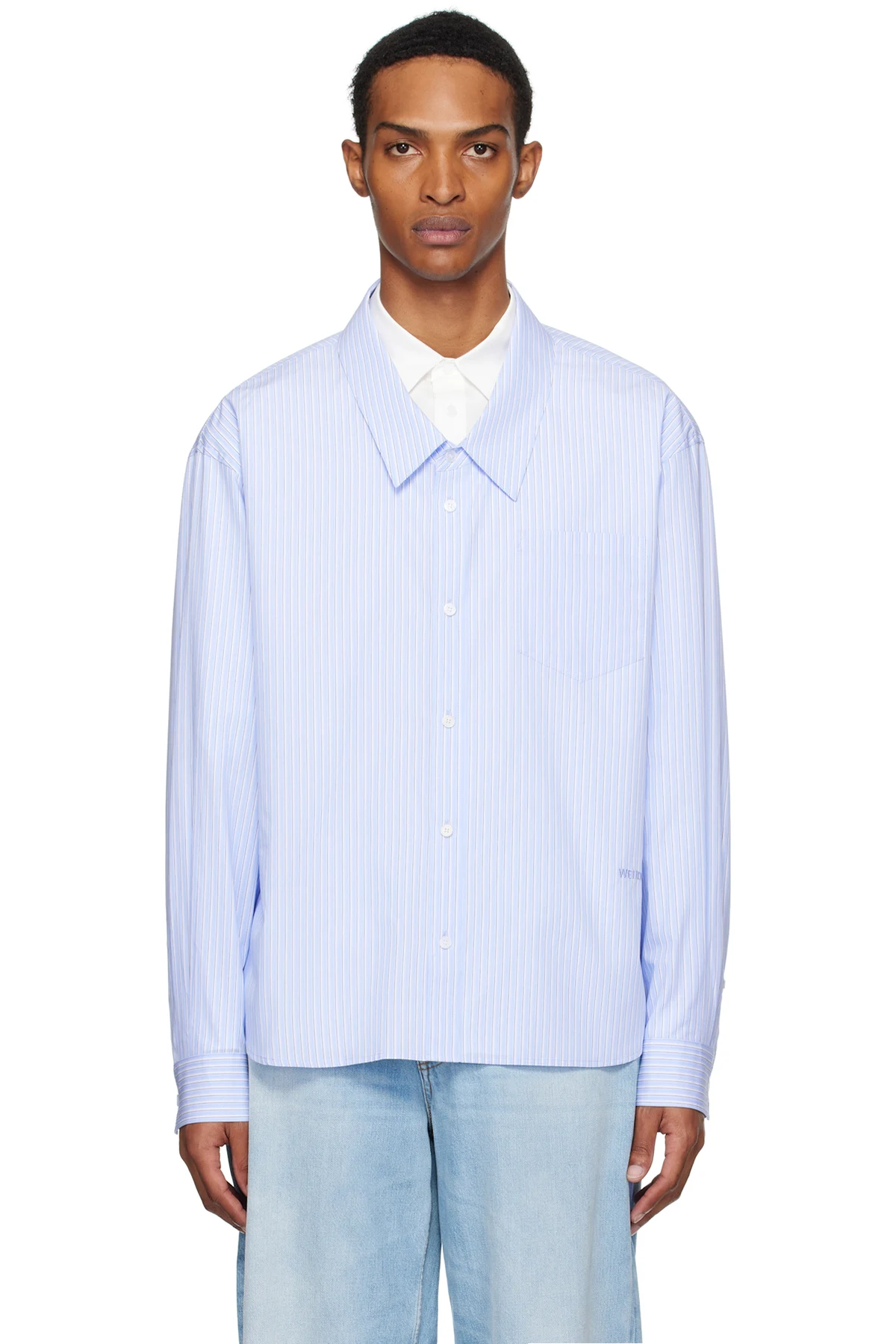 Blue & White Layered Shirt