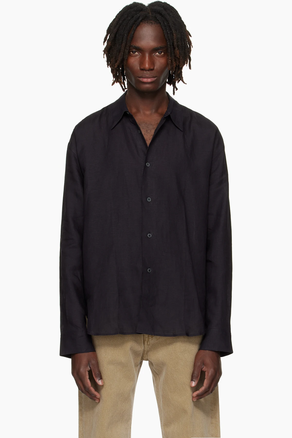 Navy Rafe Linen Shirt