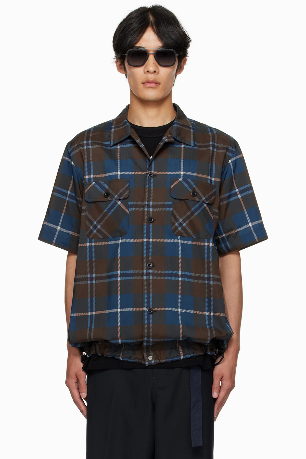 Brown & Navy Plaid Shirt