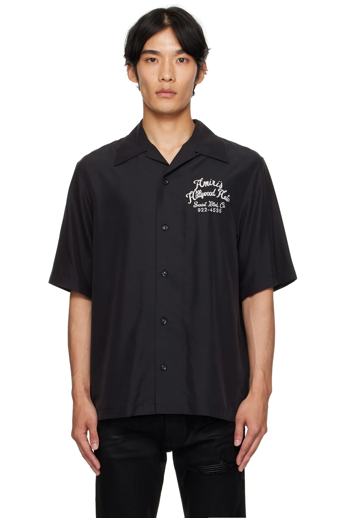 Black 'Hollywood Auto' Bowling Shirt
