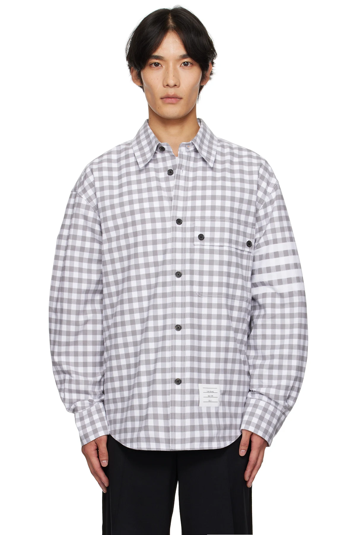Gray 4-Bar Gingham Shirt