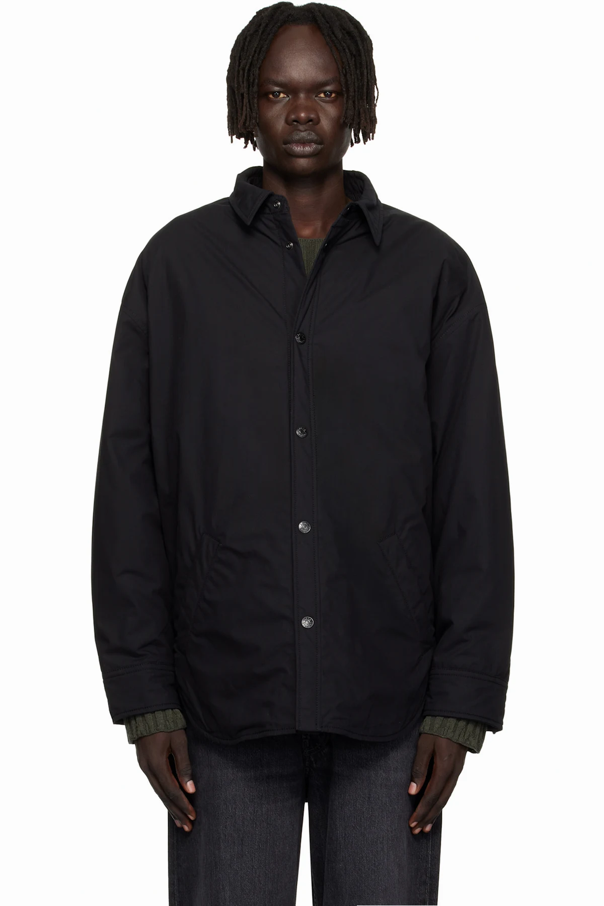 Black Button-Up Overshirt