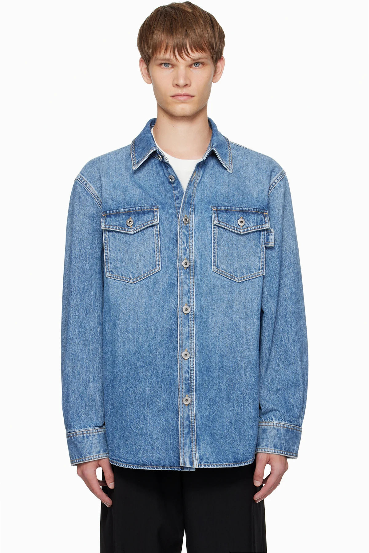 Blue Faded Denim Shirt
