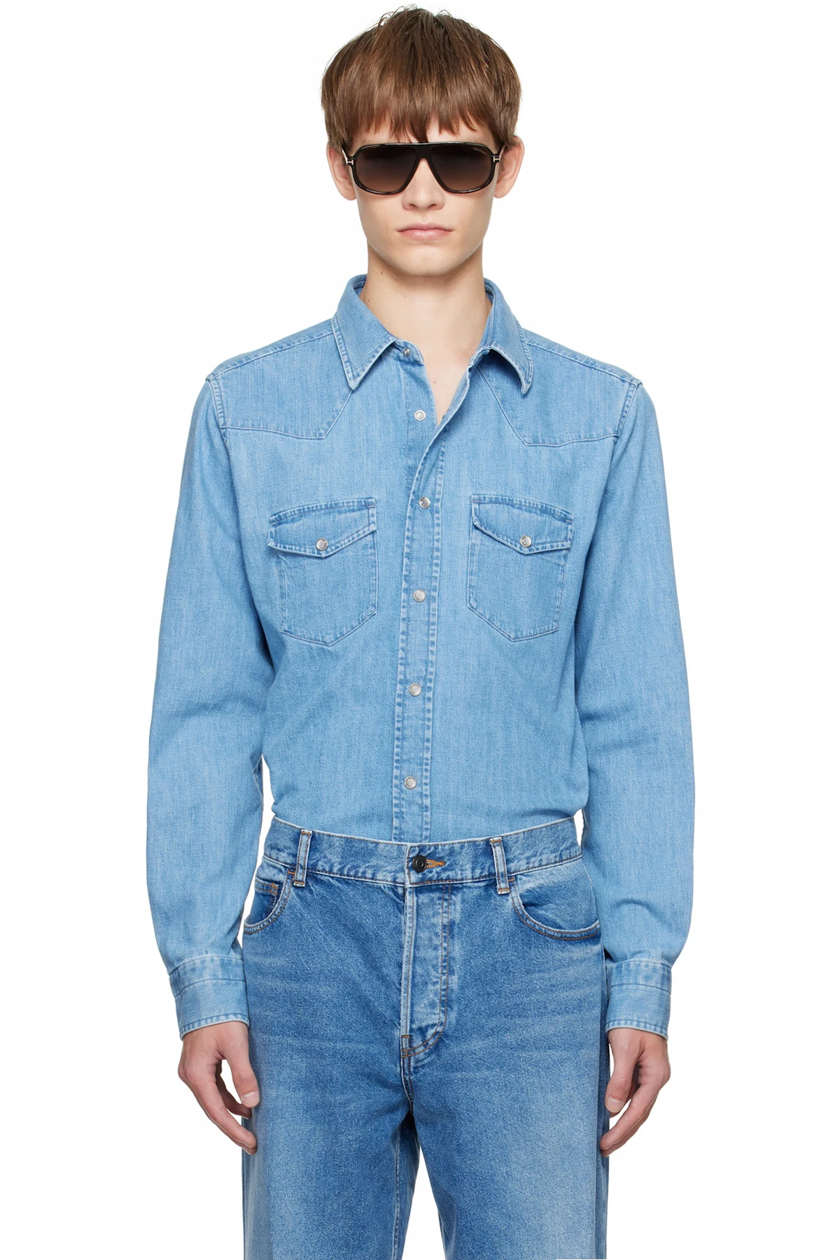 Blue Western Denim Shirt