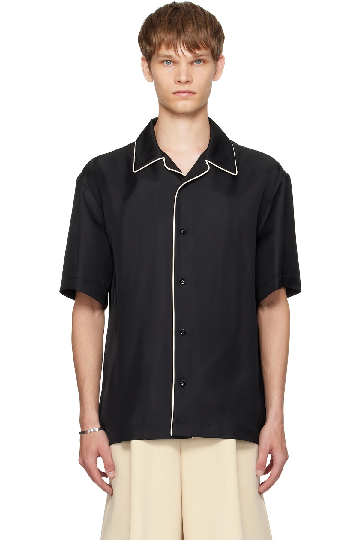 Black Fluid Viscose Shirt