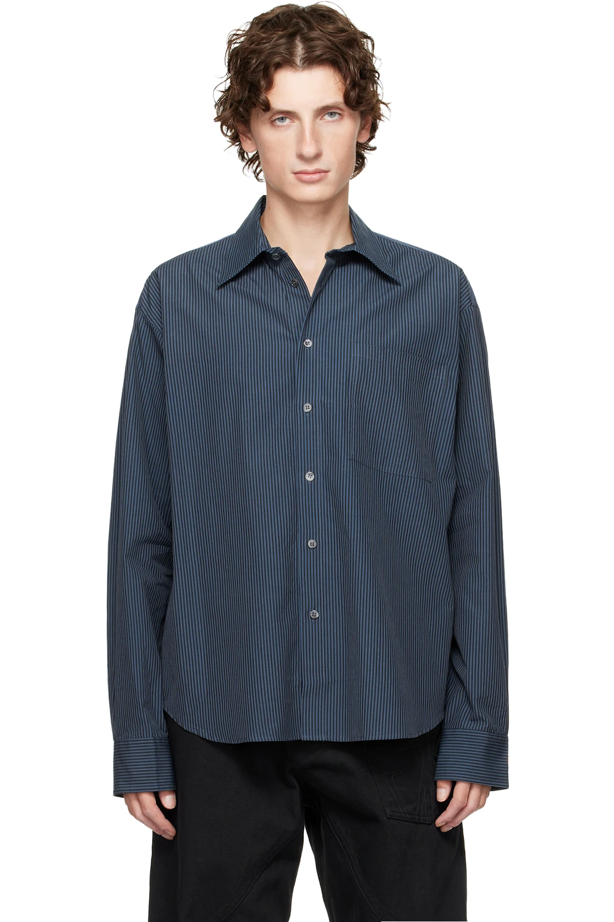Navy Striped Shirt