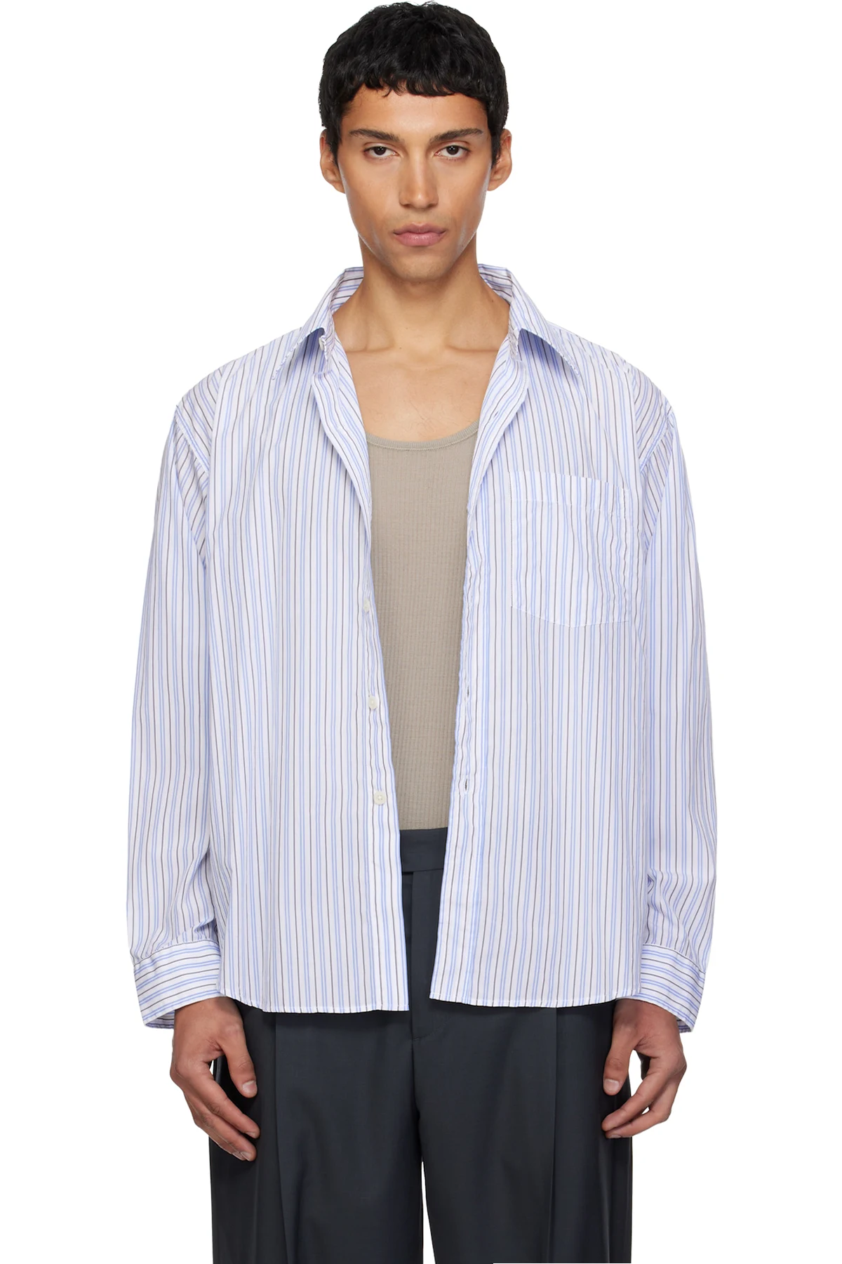 White & Blue Executive Shirt