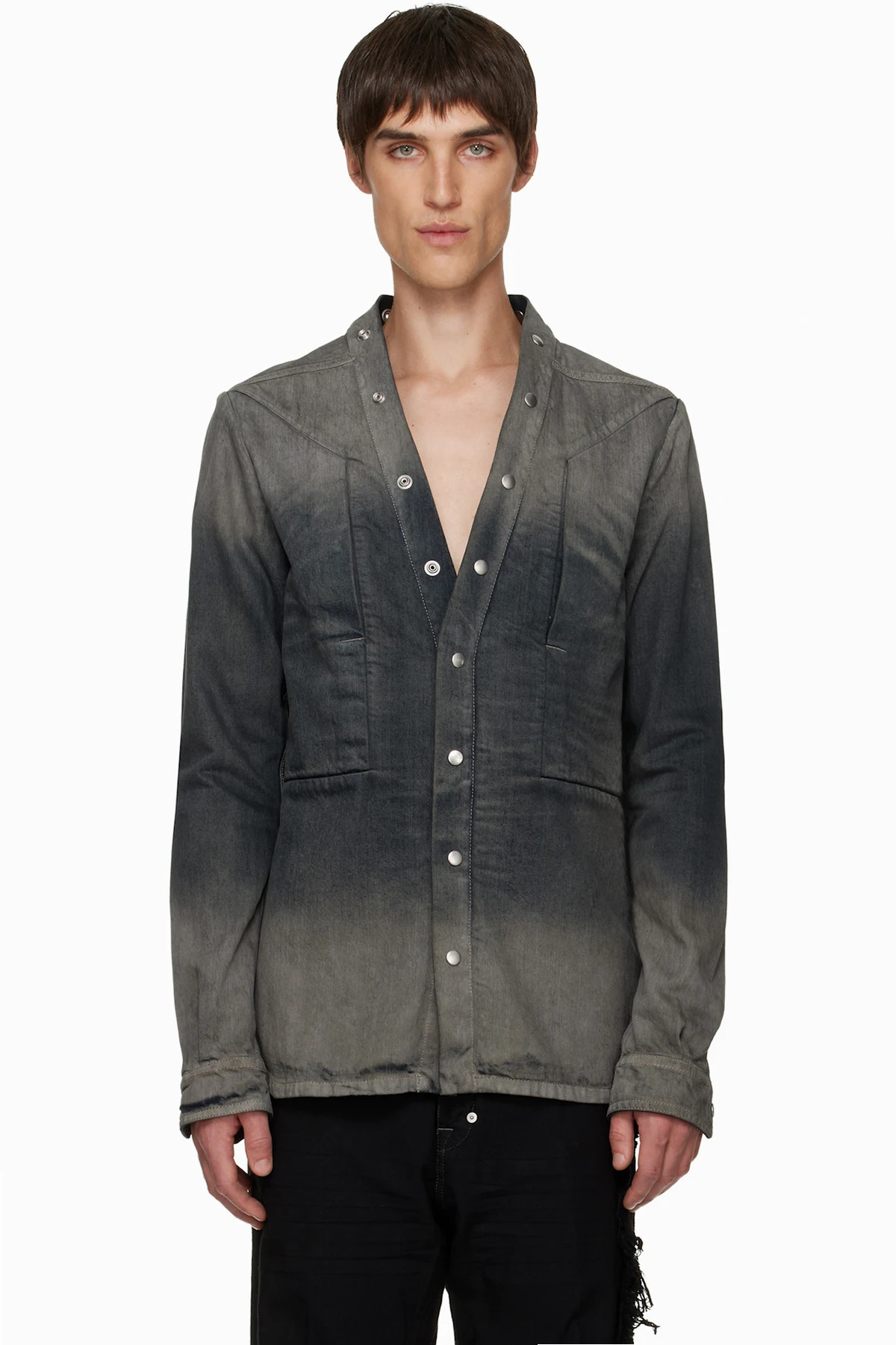 Gray Concordians Larry Fogpocket Denim Shirt
