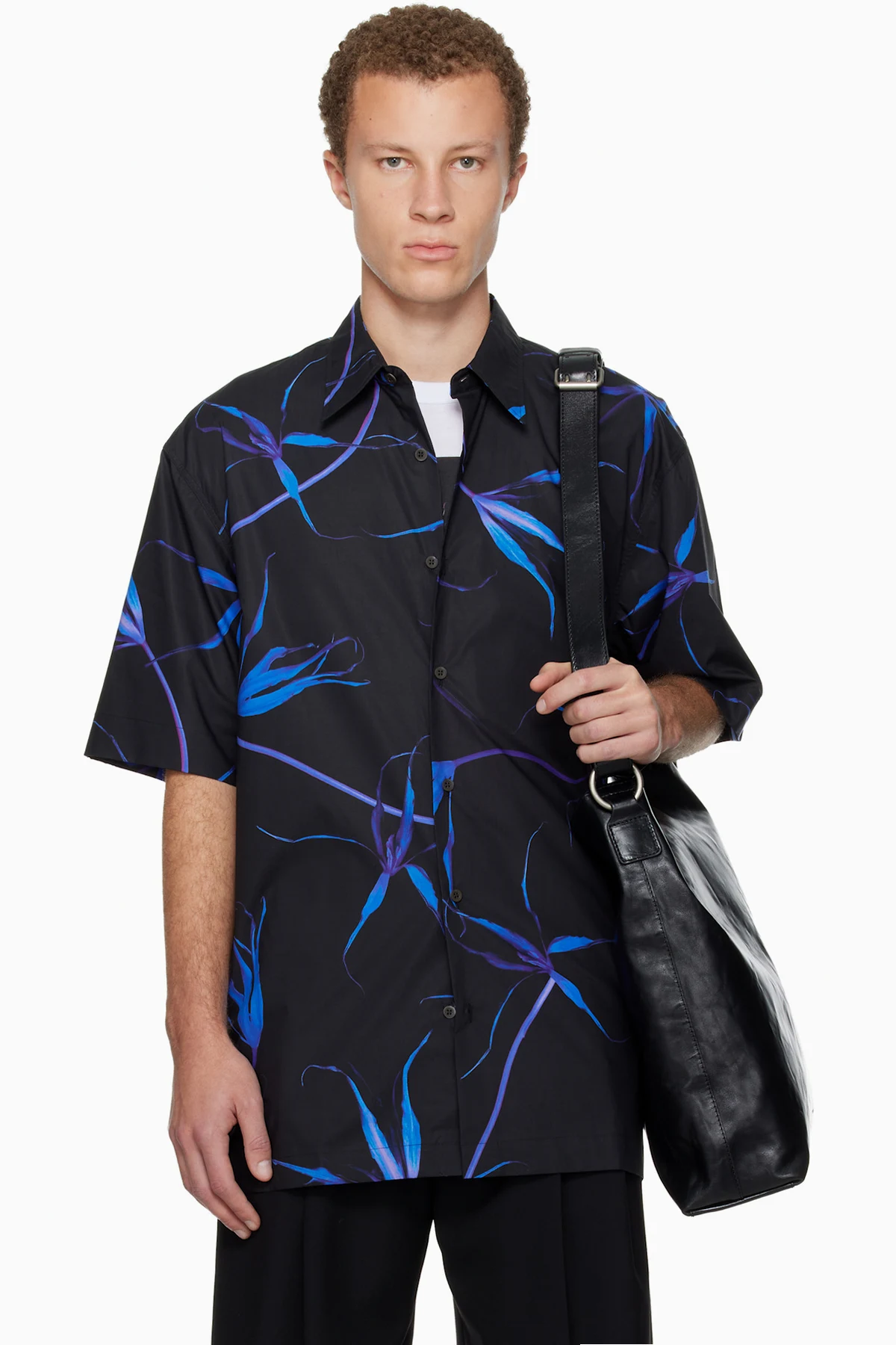 Black Tulip Print Shirt