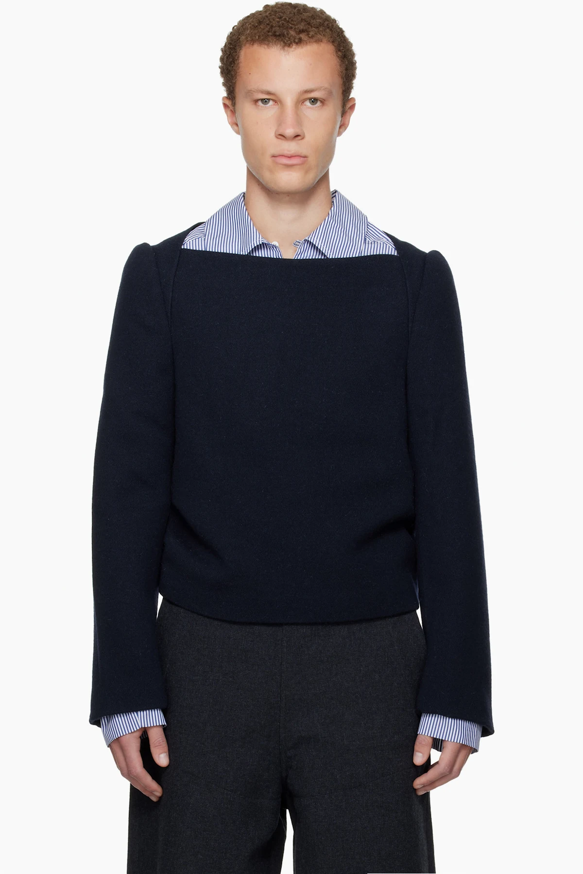 Navy Wool Shirt