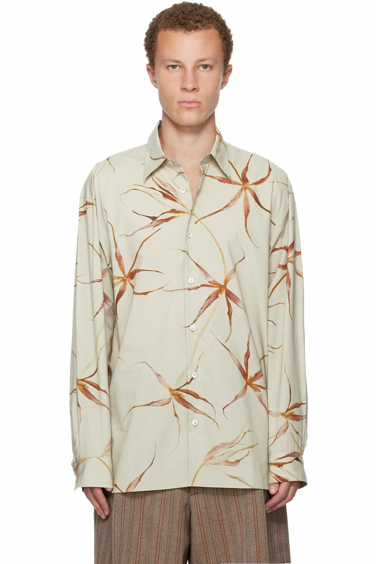 Beige Loose Cotton Shirt